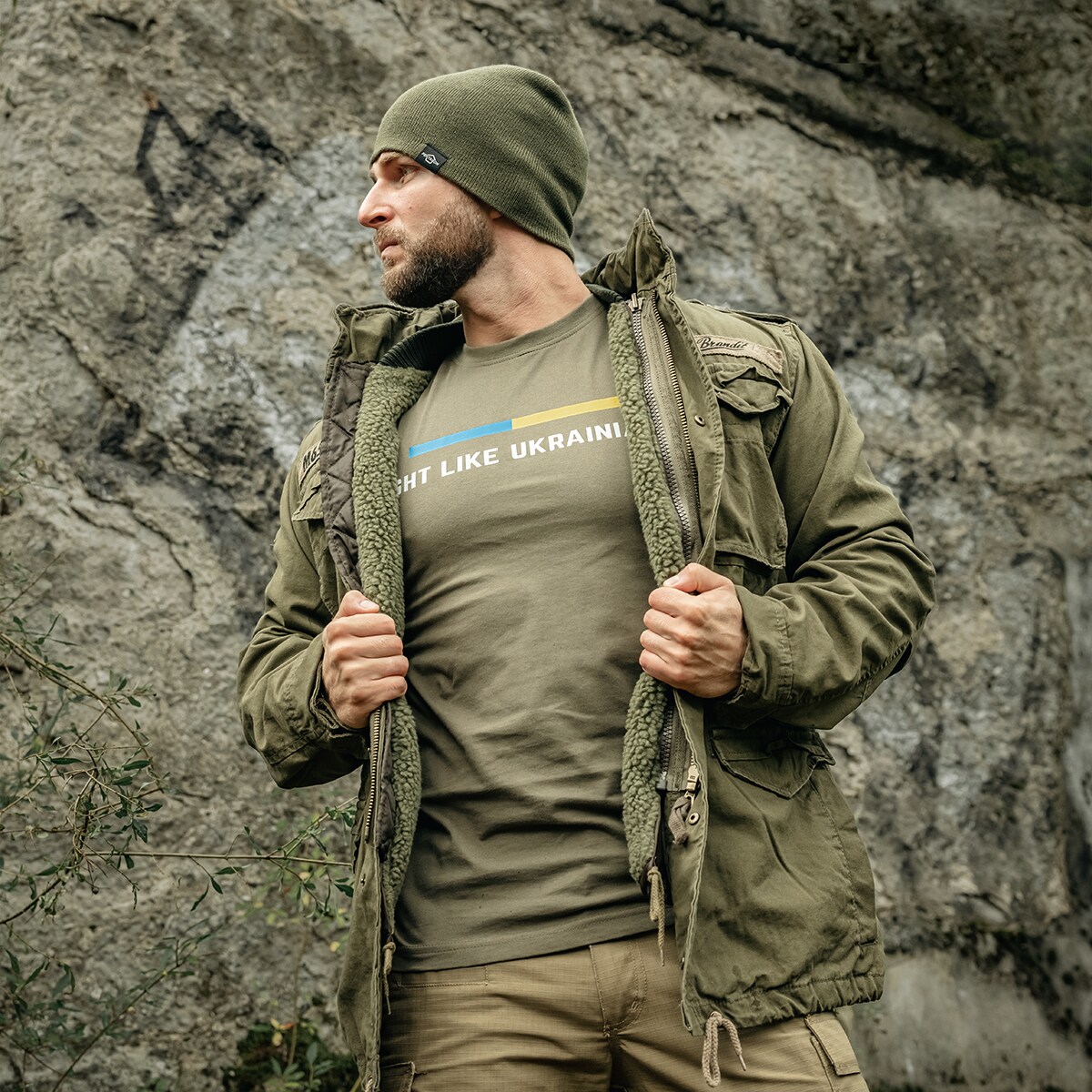 Tricou Voyovnik Fight Like Ukrainians - Olive