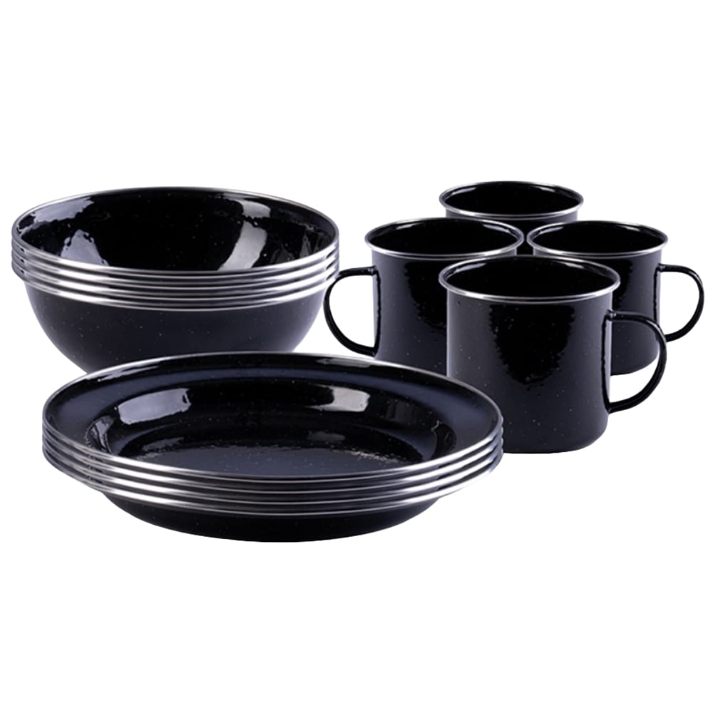 Set de vase pentru drumeție Mil-Tec Western Black 12 buc.