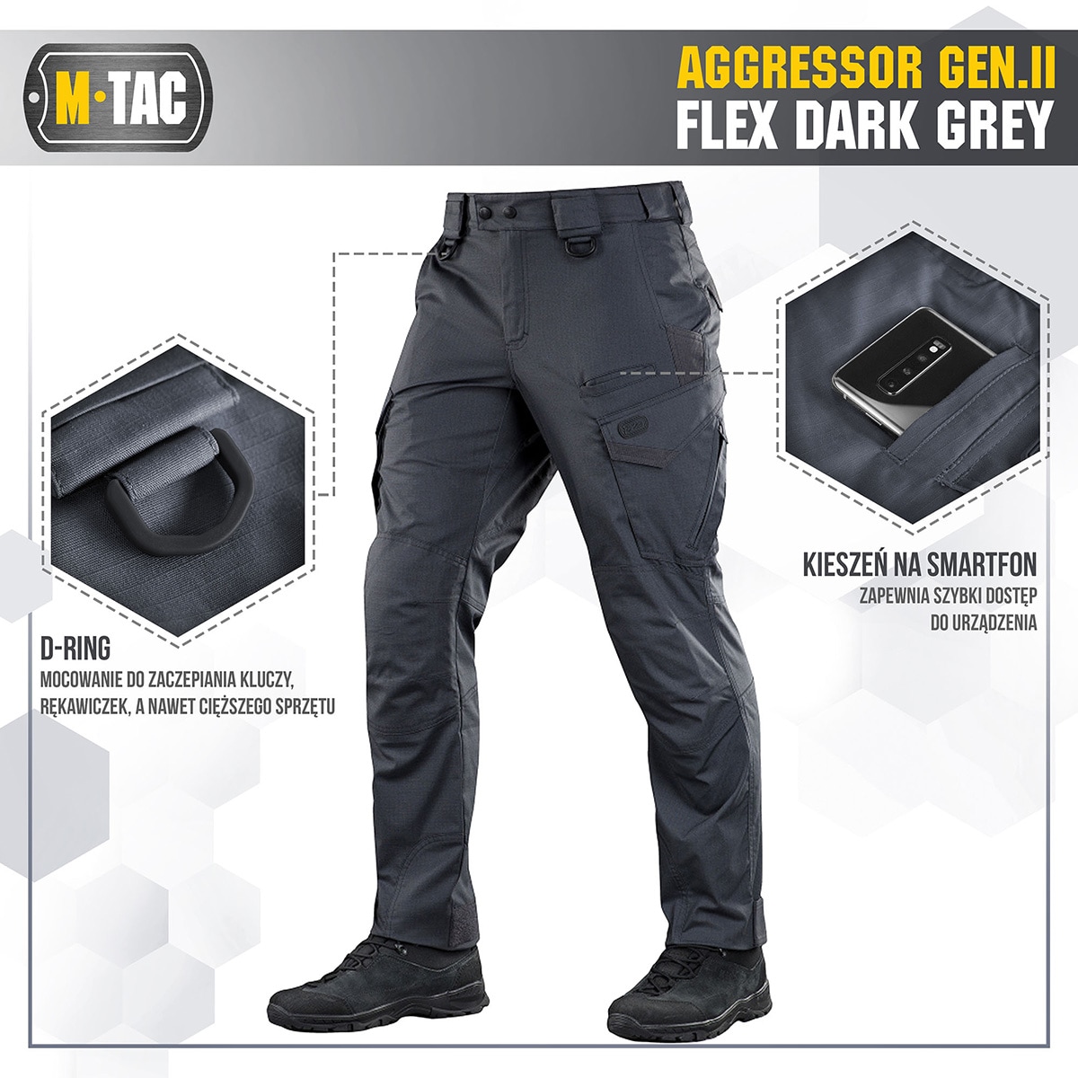 Pantaloni M-Tac Aggressor Gen.II Flex - Dark Grey