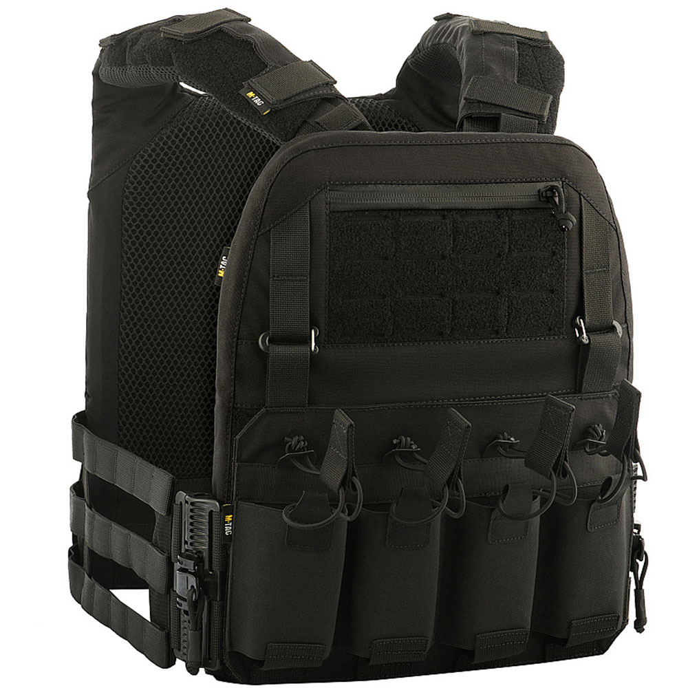 Vestă tactică tip Plate Carrier M-Tac Cuirass QRS Black - pentru plăci balistice L/XL