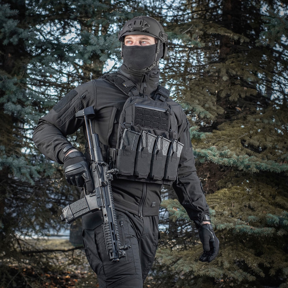Vestă tactică tip Plate Carrier M-Tac Cuirass QRS Black - pentru plăci balistice L/XL