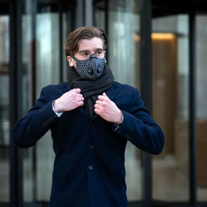 Mască anti-smog Broyx Delta Hex Silver - Black