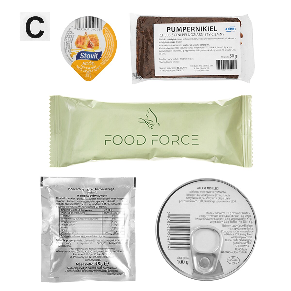 Rație alimentară individuală Arpol - carne de porc cu orez și legume