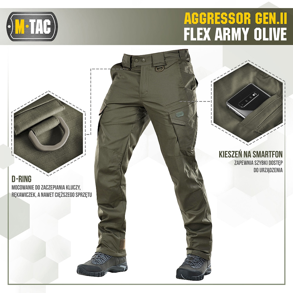Pantaloni M-Tac Aggressor Gen.II Flex - Army Olive