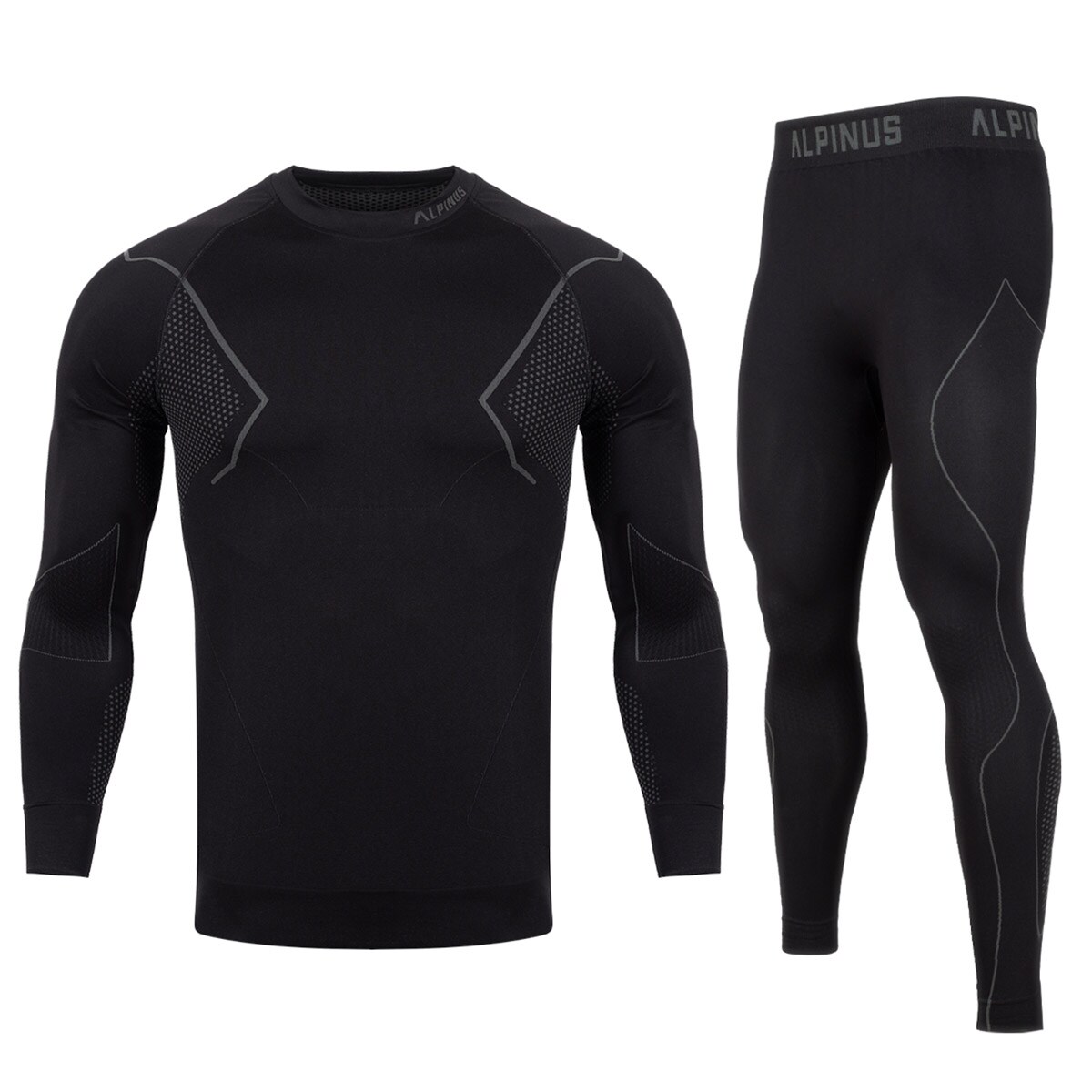 Lenjerie de corp termoactivă Alpinus Active Base Layer Black - set
