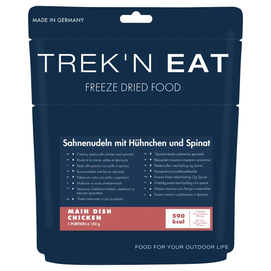 Alimente liofilizate Trek'n Eat - Paste cu spanac și pui în sos de smântână 150 g/573 kcal
