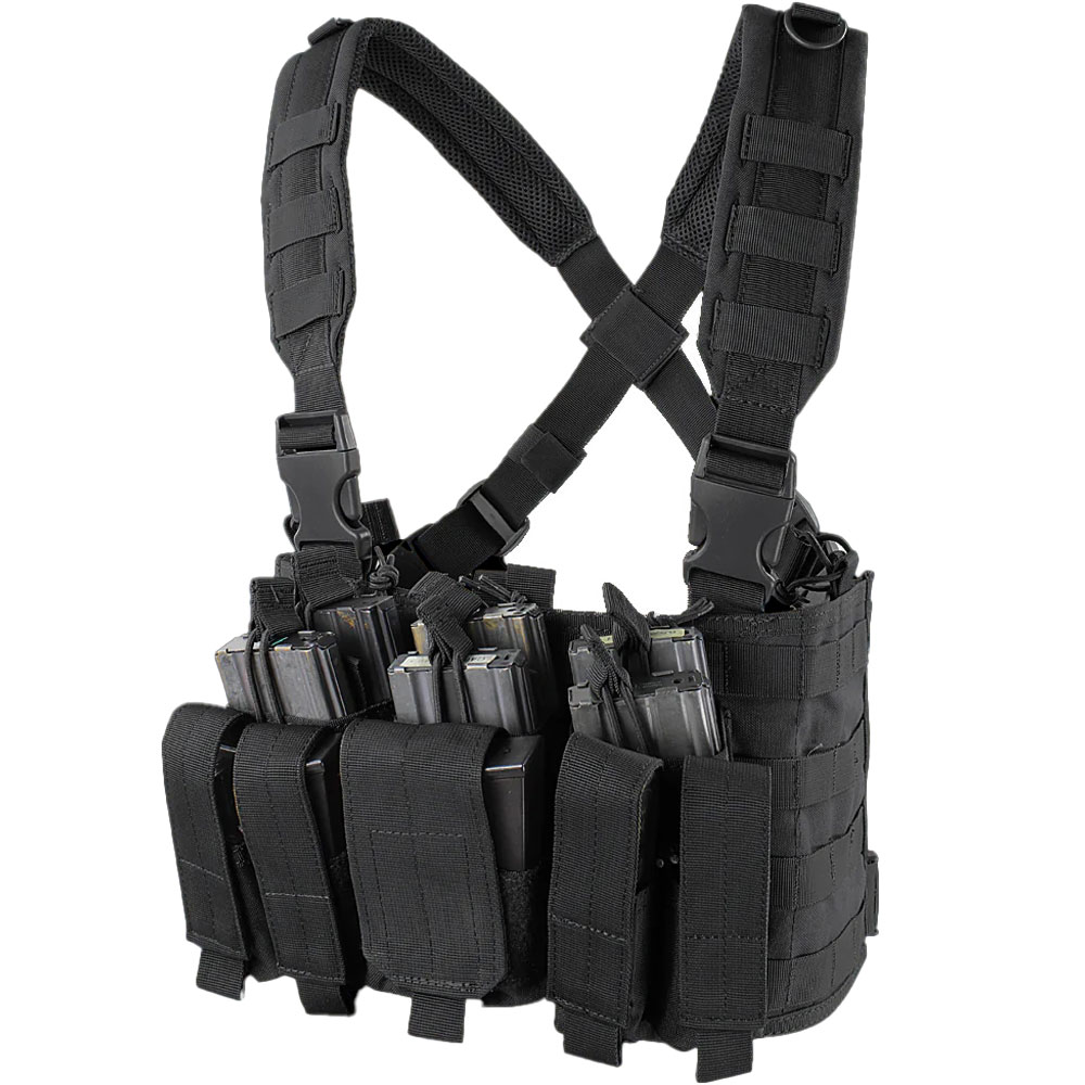 Vestă tactică tip Chest Rig Condor Recon - Black