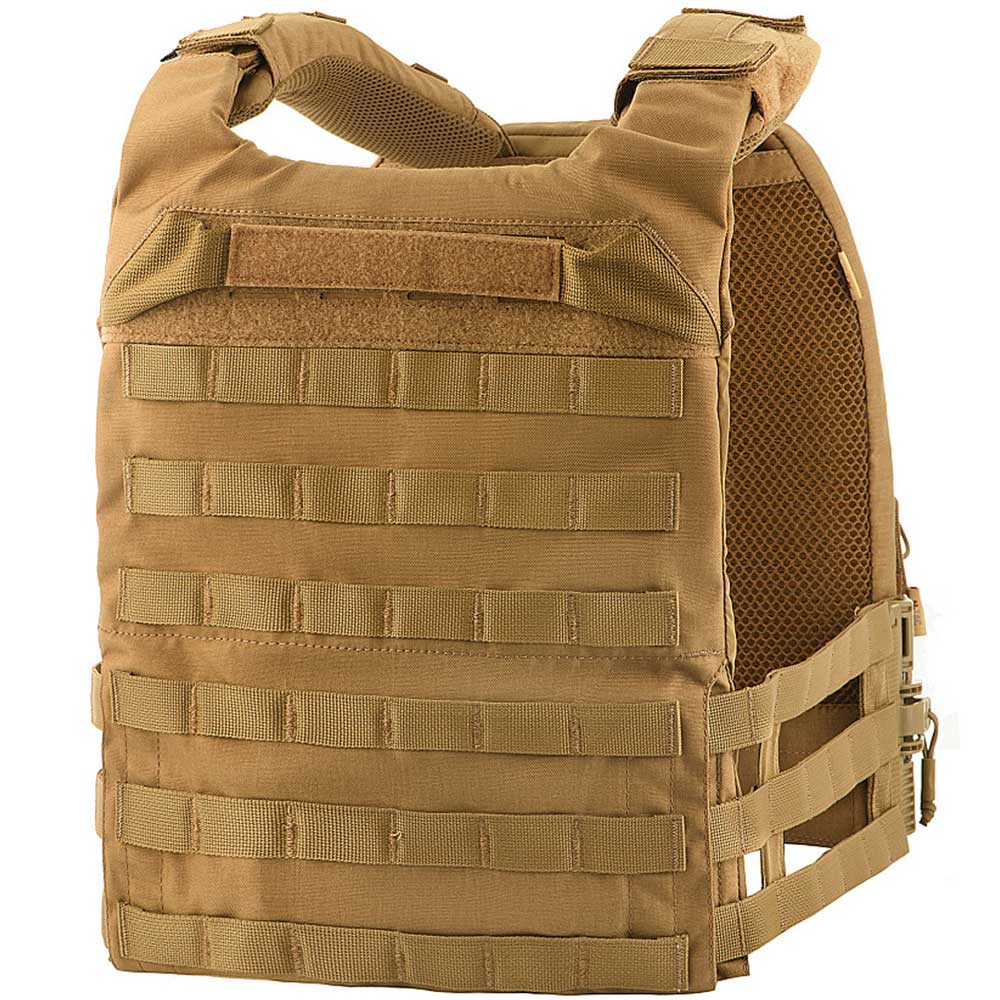 Vestă tactică tip Plate Carrier M-Tac Cuirass QRS Coyote - pentru plăci balistice L/XL