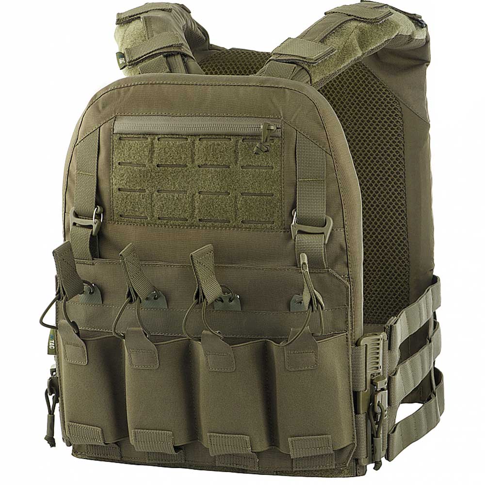 Vestă tactică tip Plate Carrier M-Tac Cuirass QRS Ranger Green - pentru plăci balistice L/XL