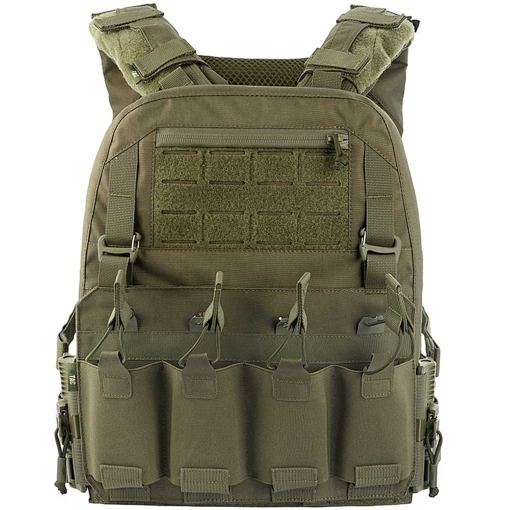 Vestă tactică tip Plate Carrier M-Tac Cuirass QRS Ranger Green - pentru plăci balistice L/XL