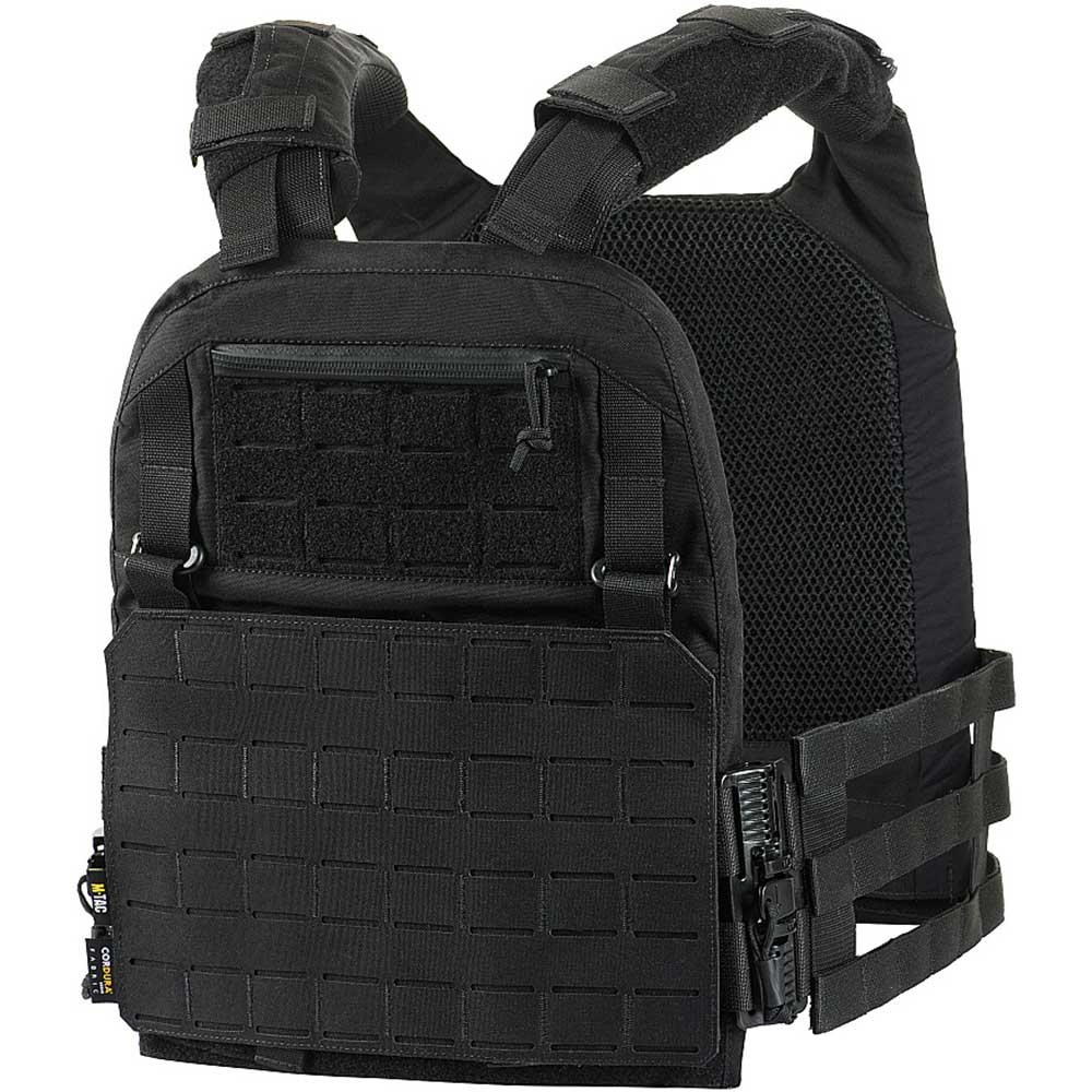 Vestă tactică tip Plate Carrier M-Tac Cuirass QRS Gen. II Black - pentru plăci balistice L/XL