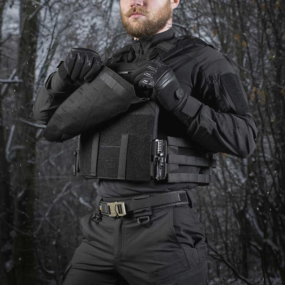 Vestă tactică tip Plate Carrier M-Tac Cuirass QRS Gen. II Black - pentru plăci balistice L/XL