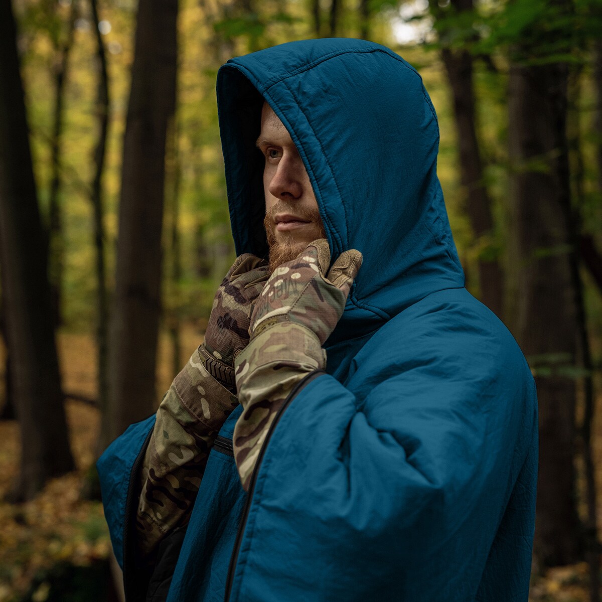 Poncho Helikon Swagman Roll Climashield Apex cu funcția de sac de dormit - Aqua Blue
