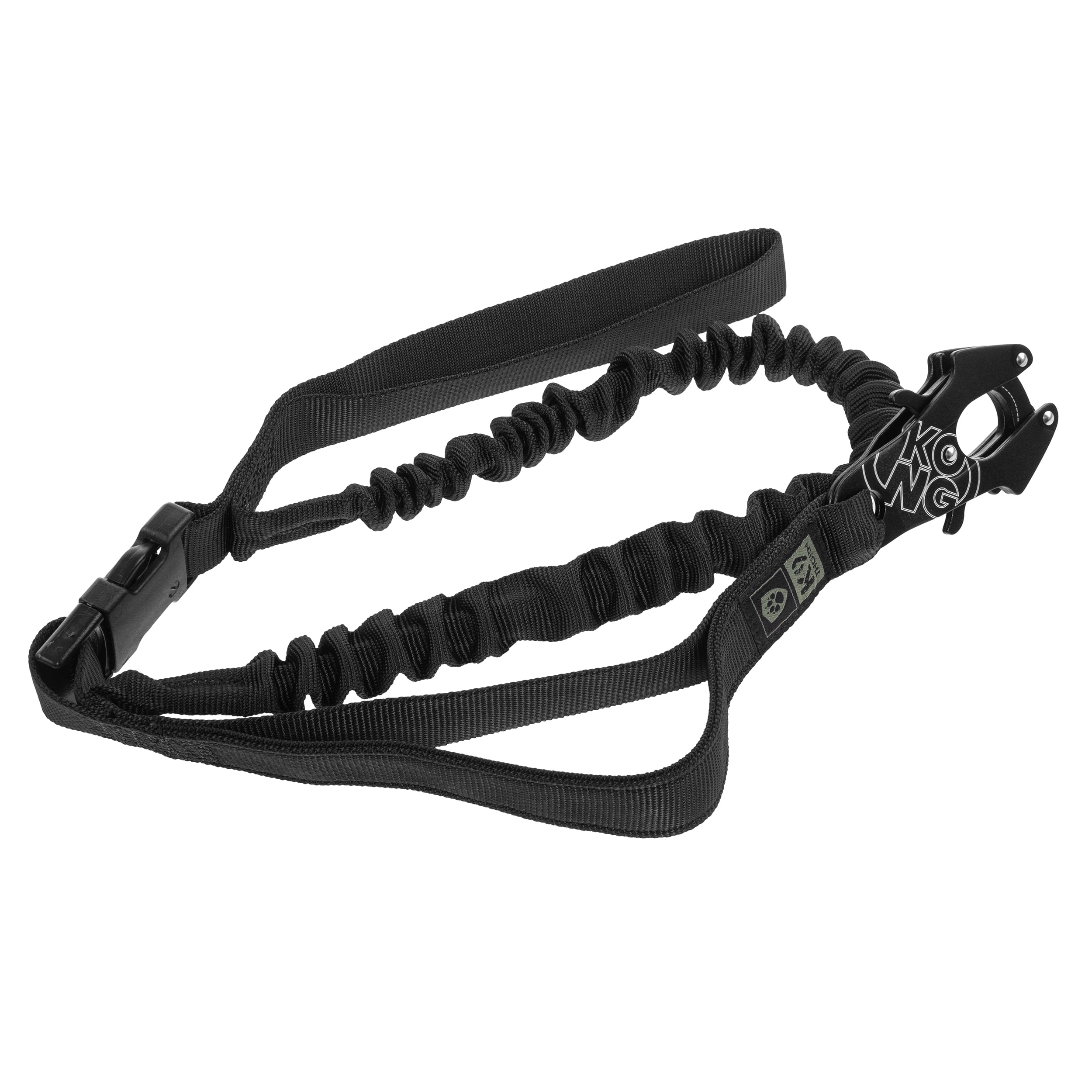 Lesă pentru câini K9 Thorn Kong Frog cu amortizor Neagră- 150 cm