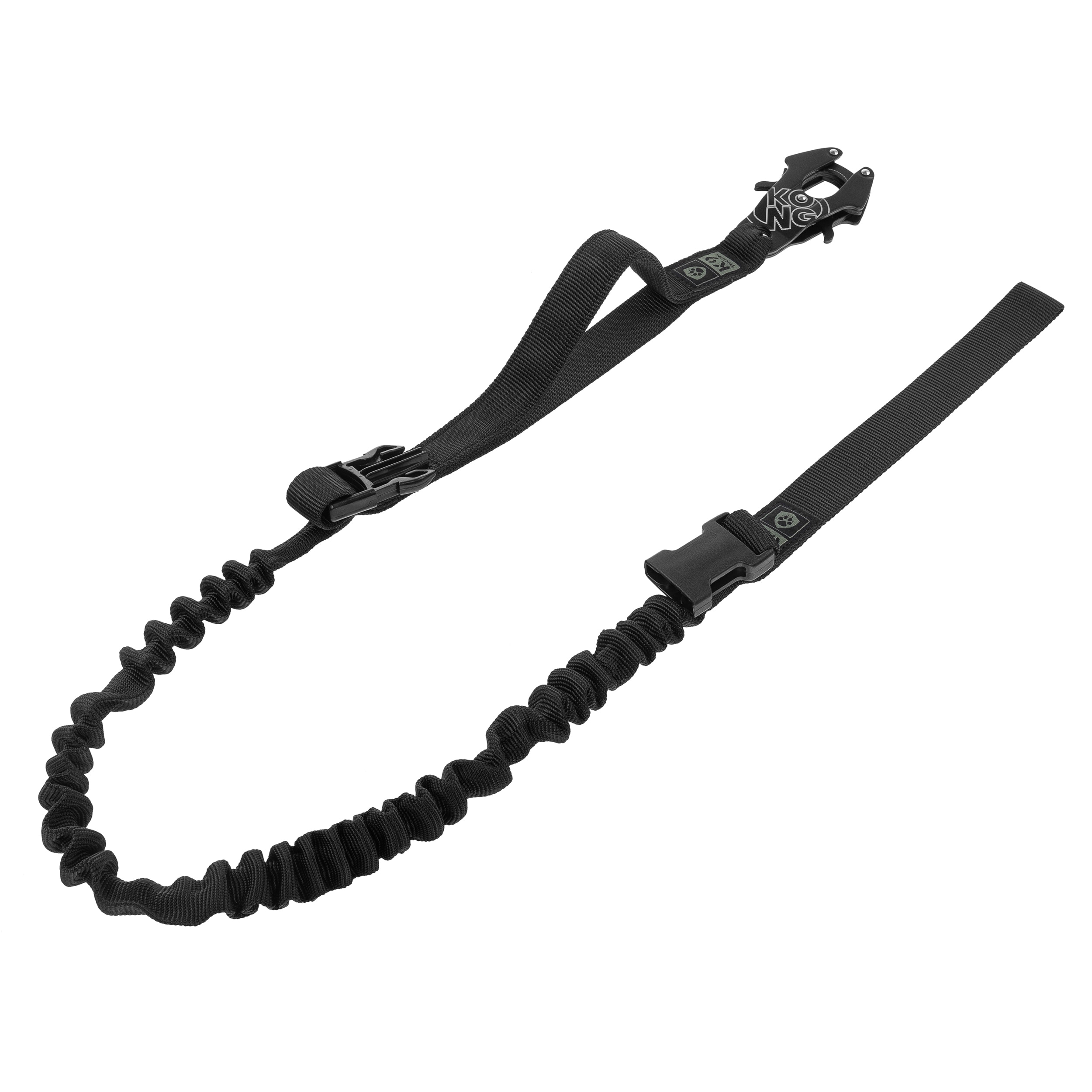 Lesă pentru câini K9 Thorn Kong Frog cu amortizor Neagră- 150 cm