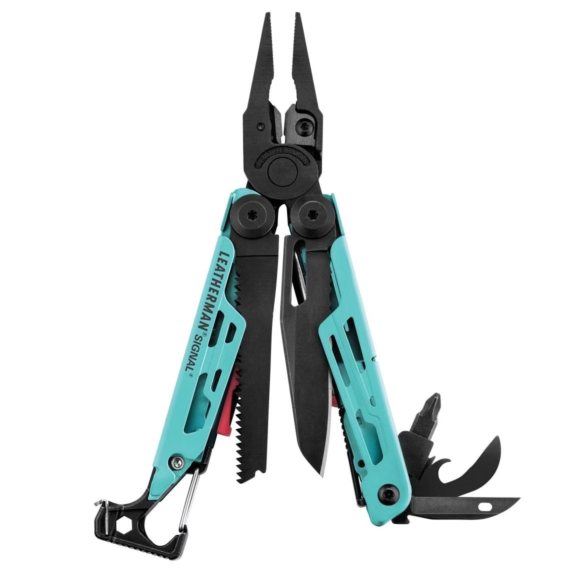 Multitool Leatherman Signal Aqua cu husă