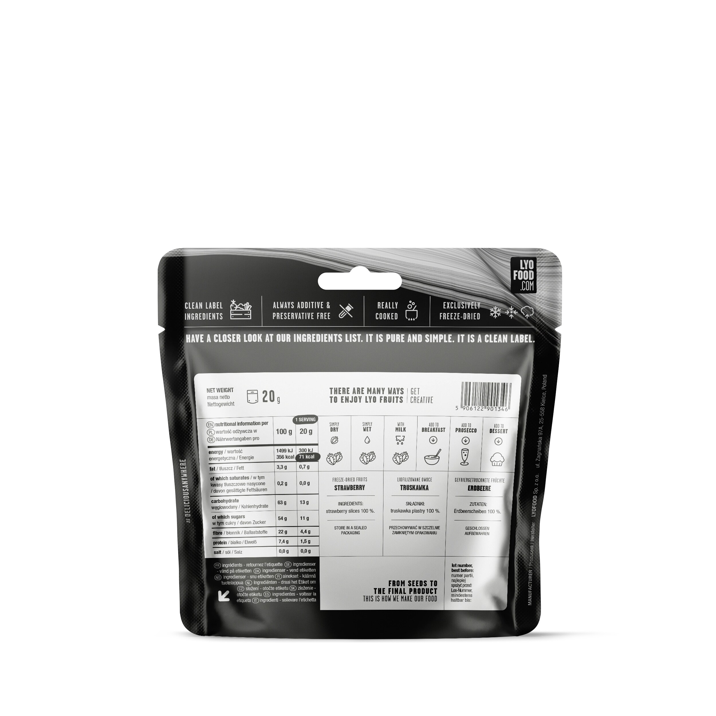 Alimente liofilizate LYOFOOD Căpșuni 20 g