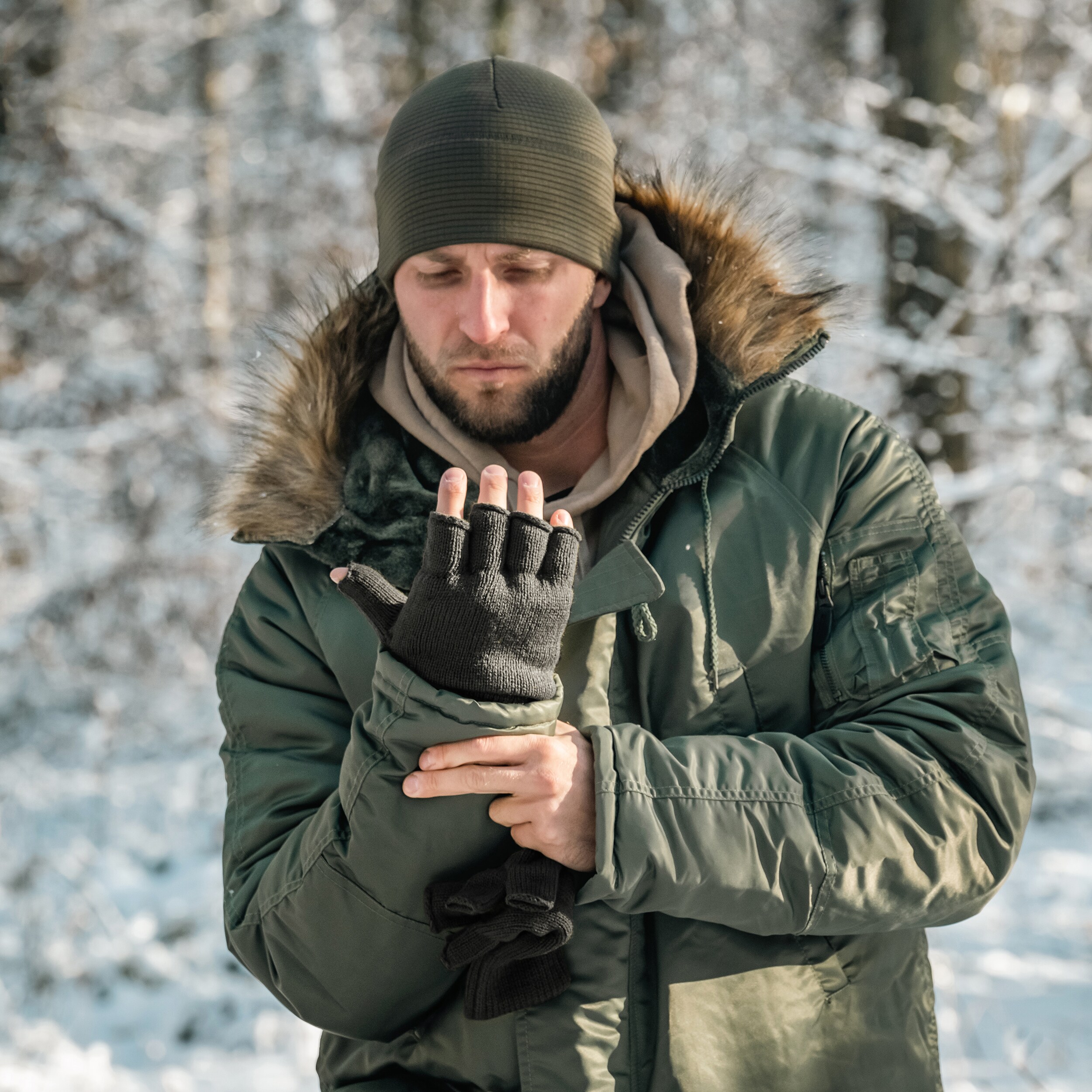 Mănuși Mil-Tec Thinsulate fără degete - Black