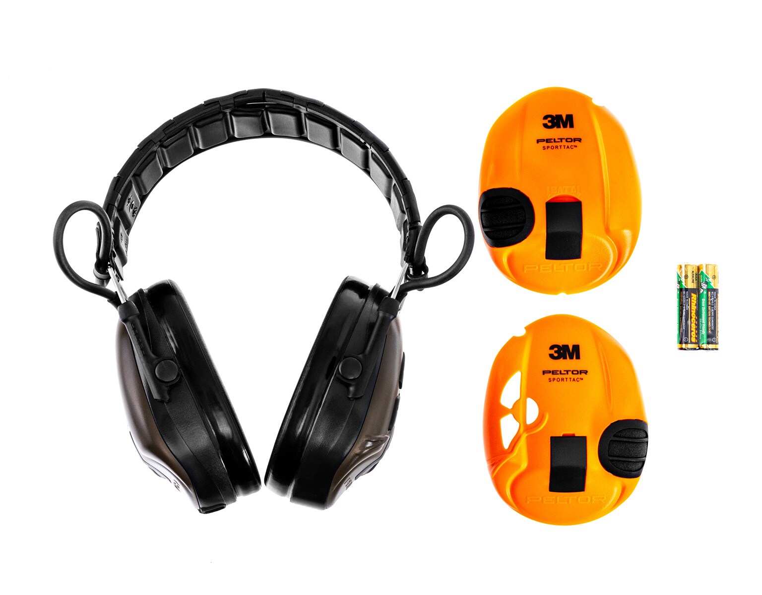 Protecție auditivă activă 3M Peltor SportTac - Măslinie/Portocalie