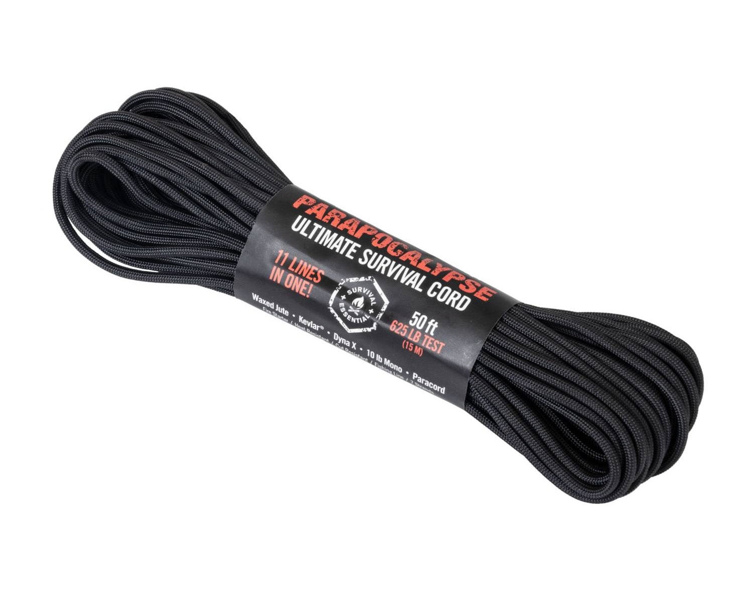 Frânghie Atwood Rope MFG 625 Parapocalypse 15 m - Neagră