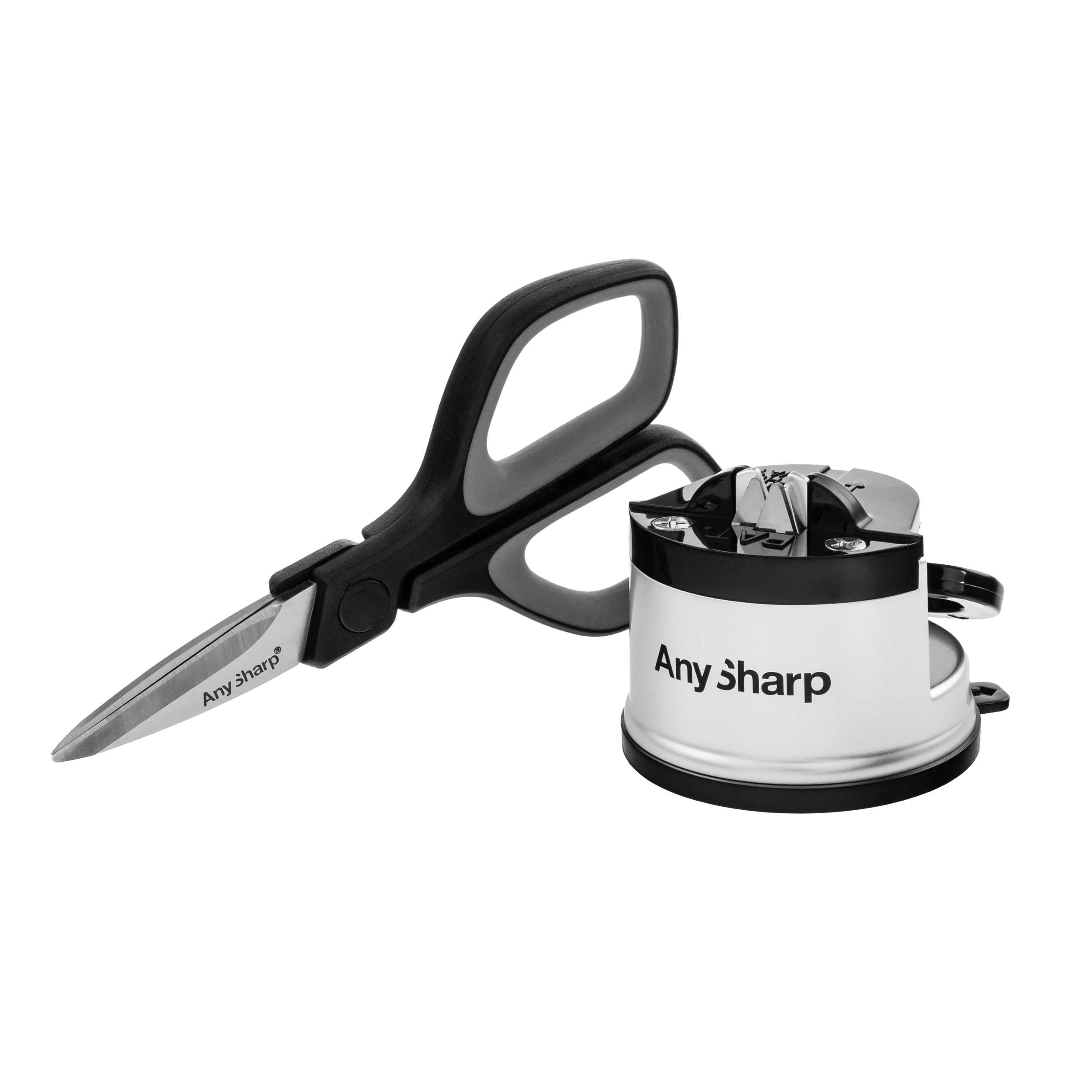 Ascuțitor de cuțite AnySharp Classic Silver cu foarfecă