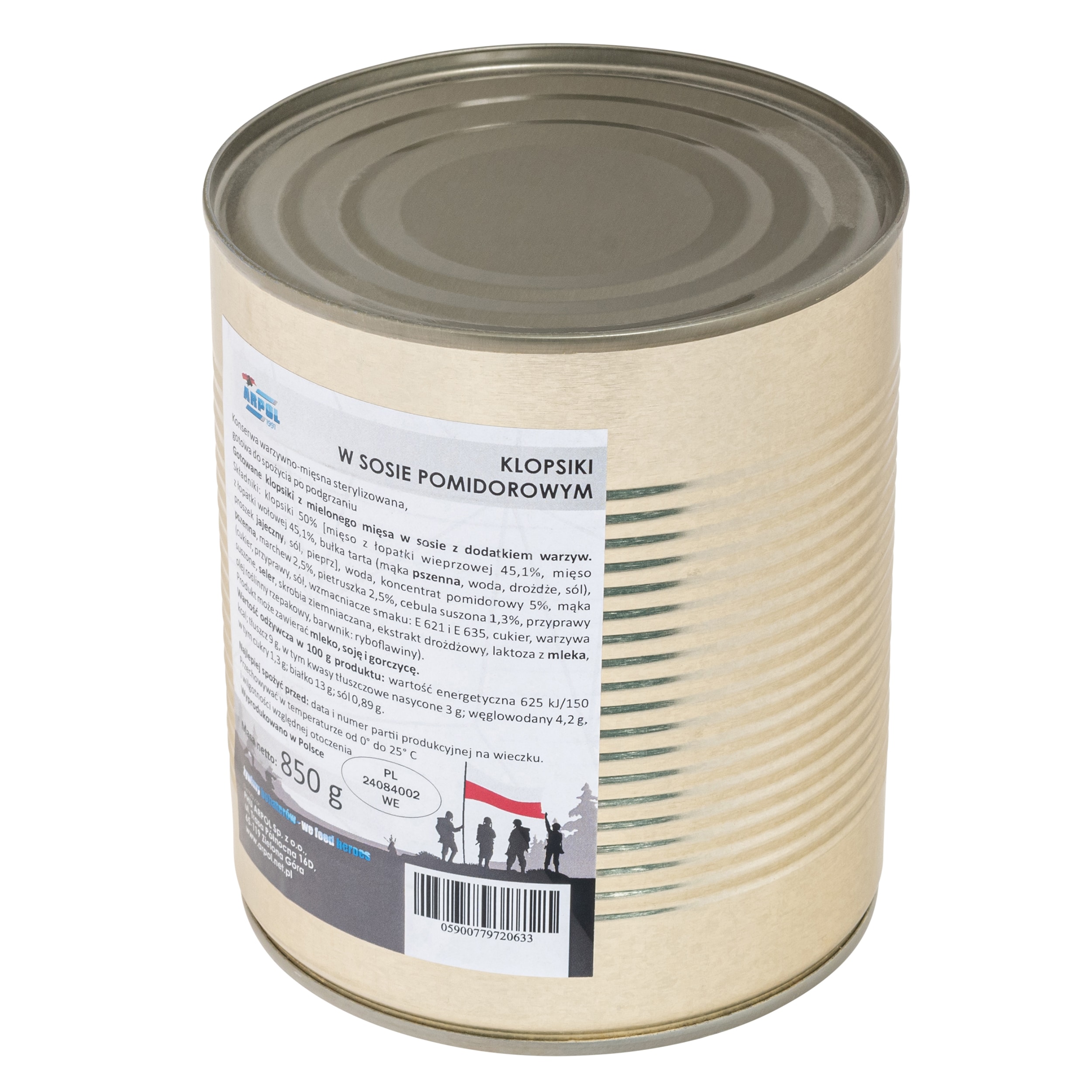 Conservă alimentară Arpol - Chifteluțe în sos de roșii 850 g