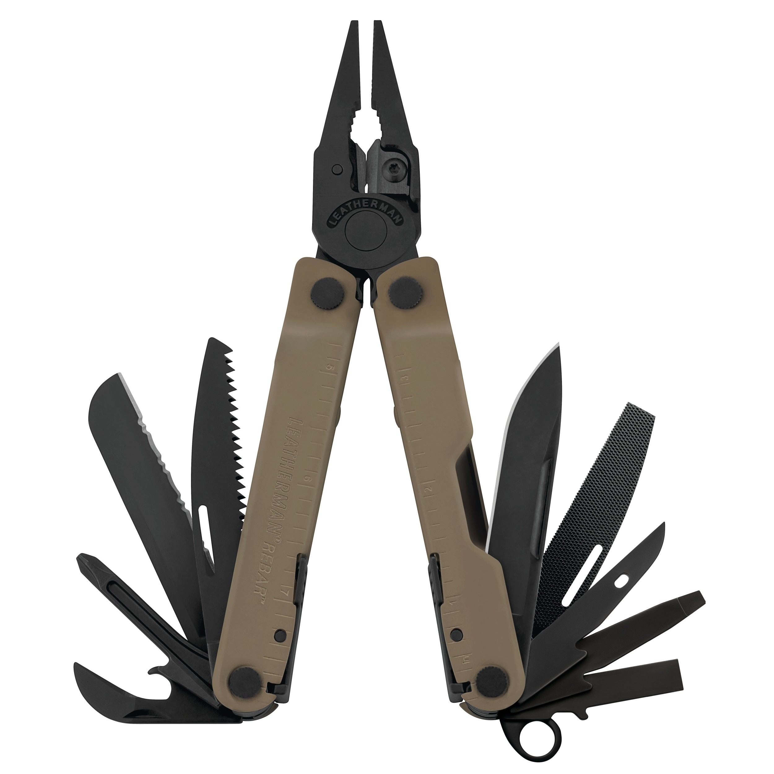 Unealtă multifuncțională Leatherman Rebar Coyote cu husă - ediție limitată