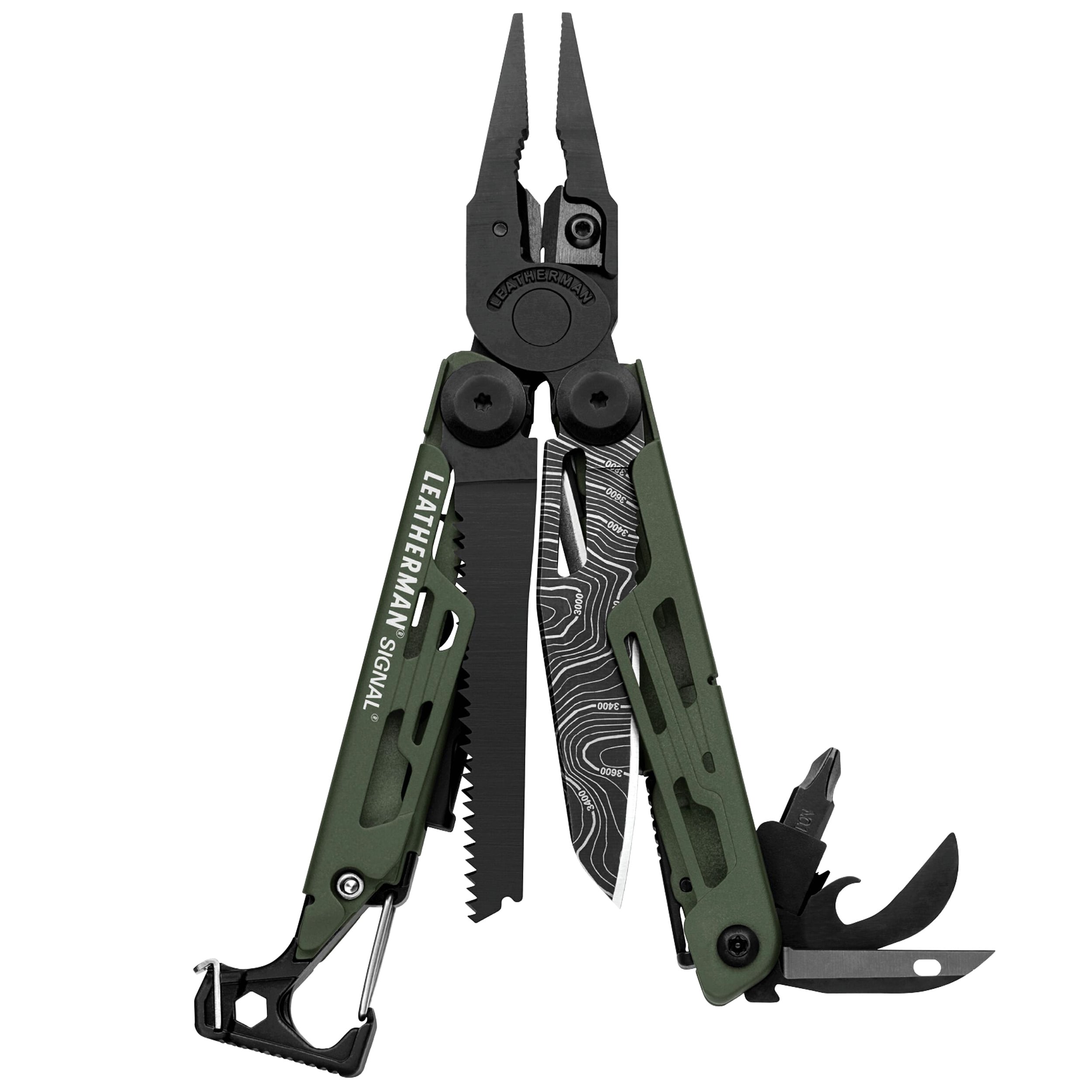 Multitool Leatherman Signal Green Topo cu husă - ediție limitată