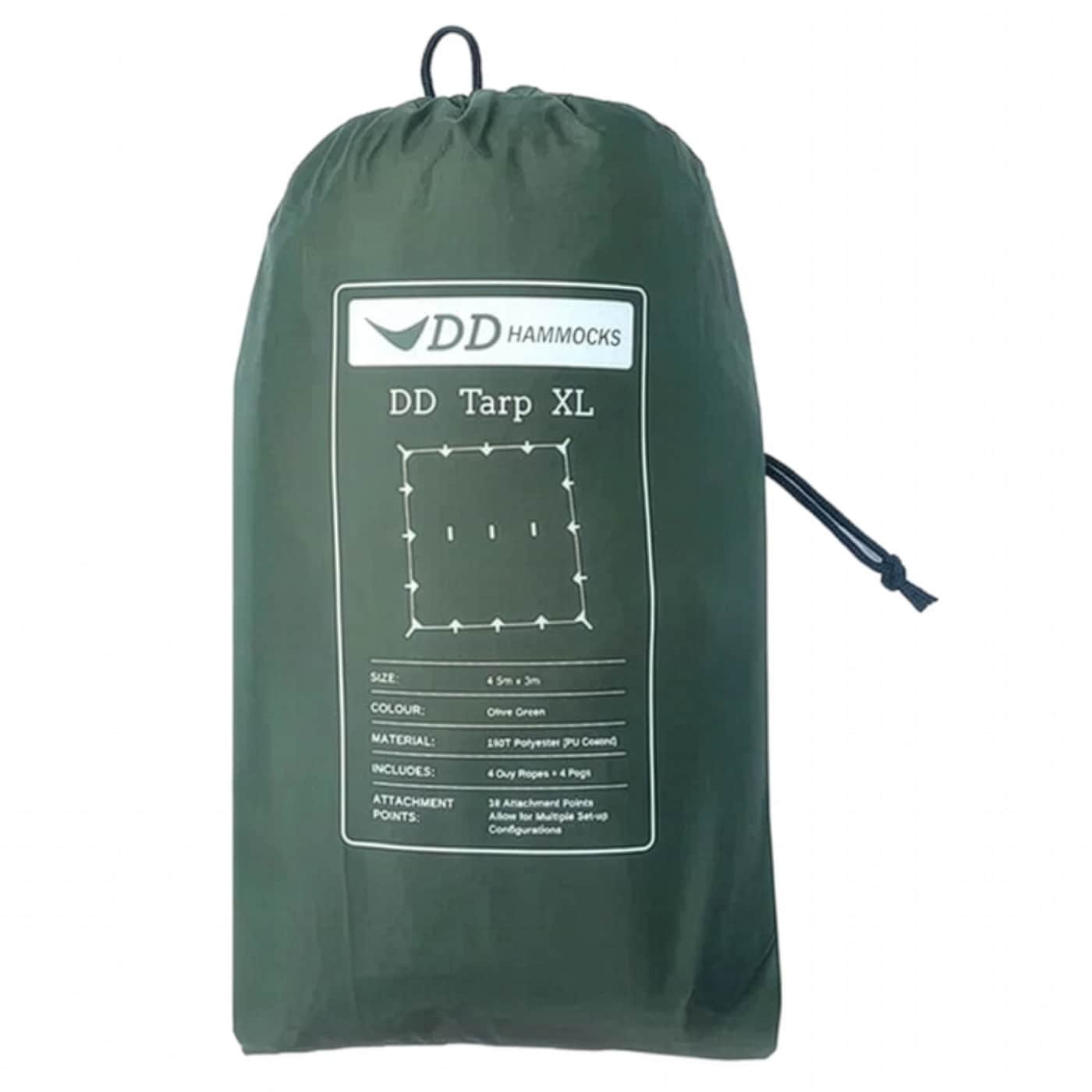 Prelată pentru camping DD Hammocks Tarp XL 4,5 x 3 - Olive