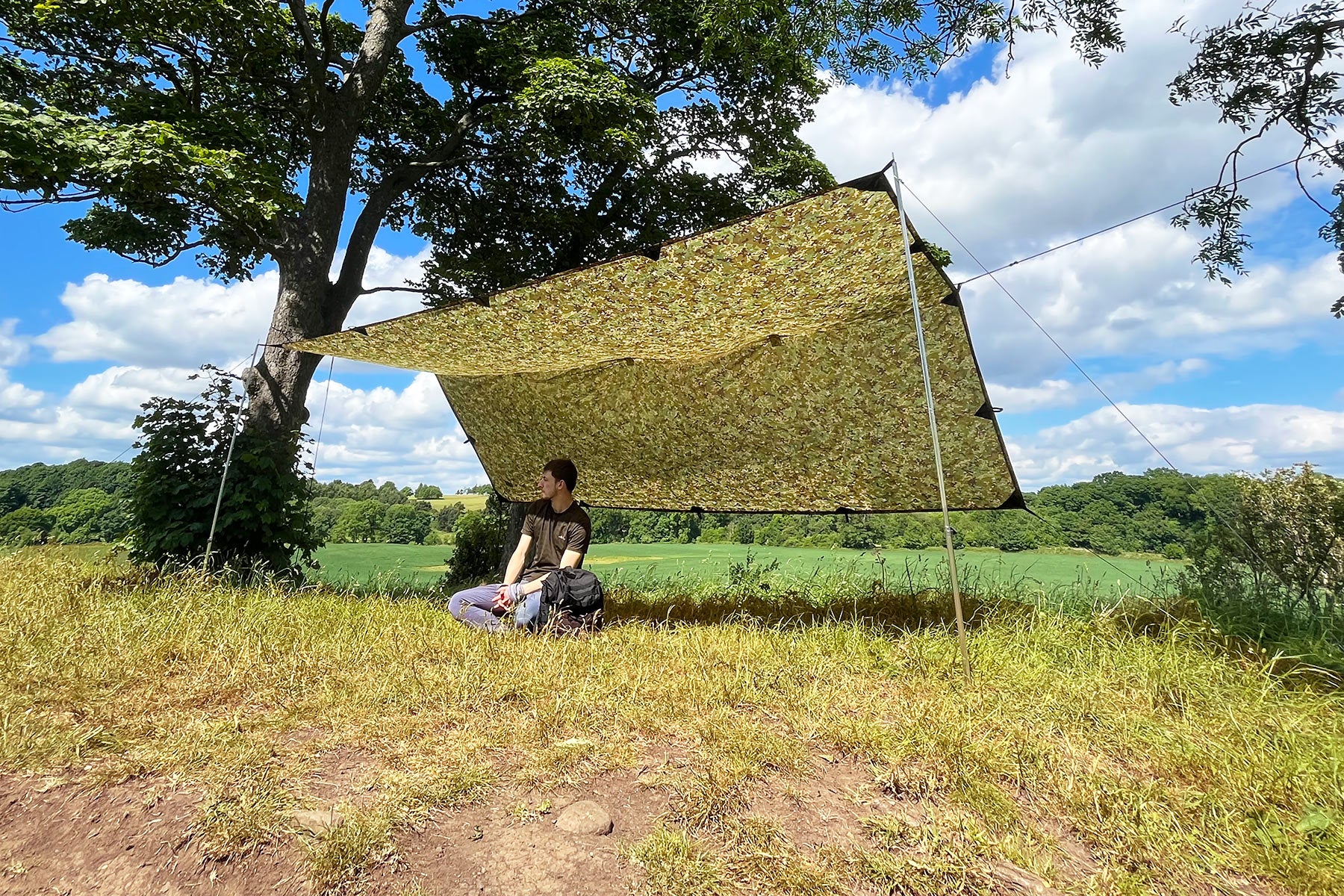 Prelată pentru camping DD Hammocks Tarp XL 4,5 x 3 - Woodland