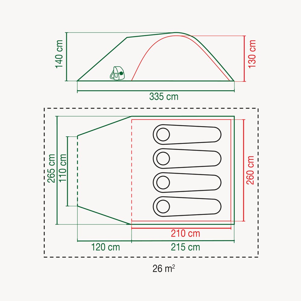Cort pentru 4 persoane Coleman Kobuk Valley 4 Plus ST