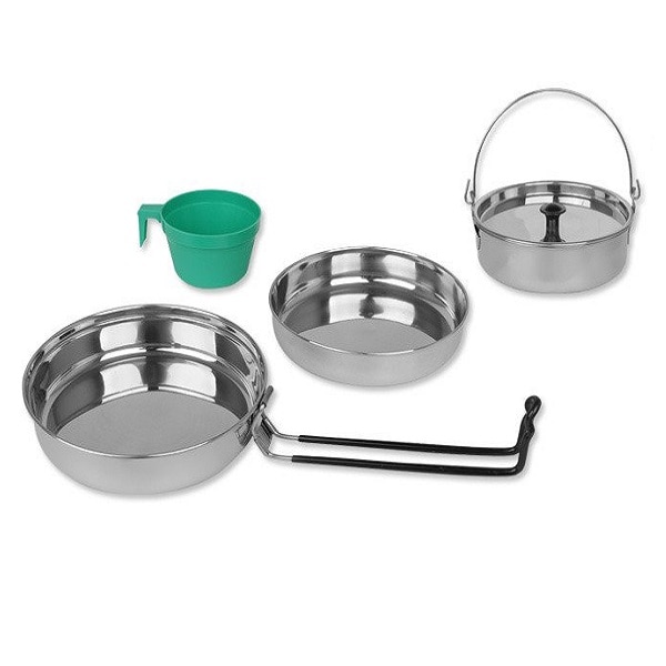 Set de camping Mil-Tec din oțel inoxidabil - 5 elemente
