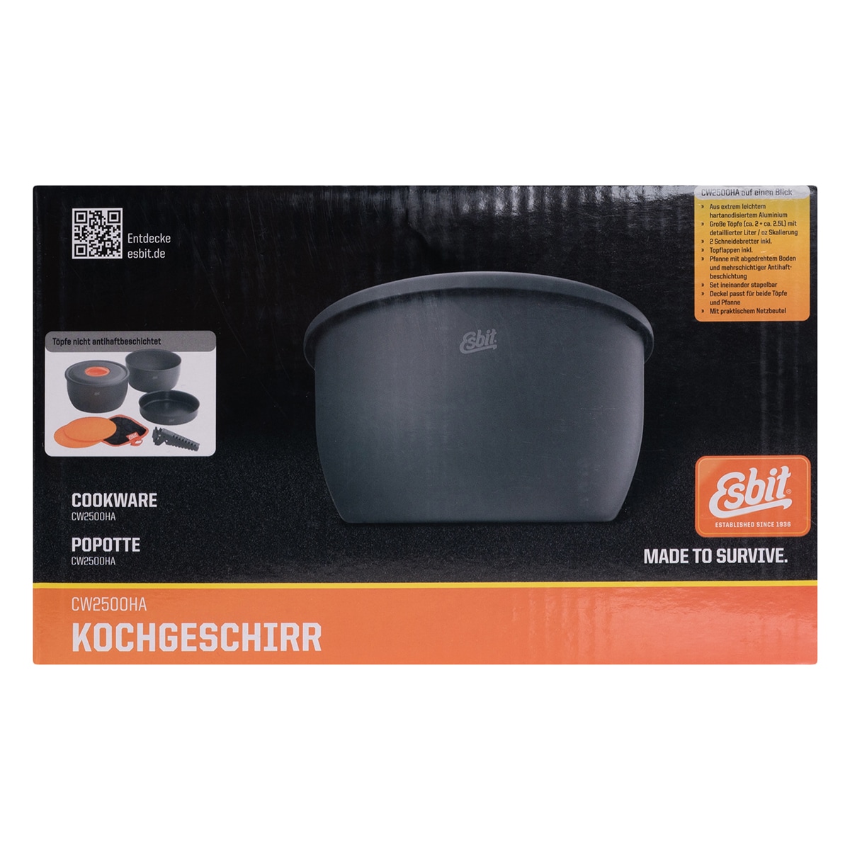 Set de vase turistice din aluminiu Esbit 3 buc.