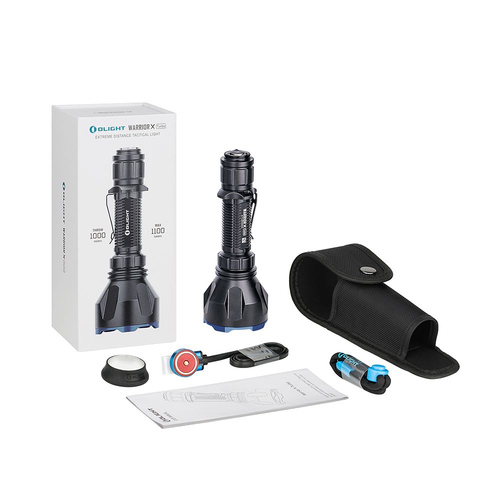 Lanternă tactică Olight Warrior X Turbo - 1100 lumeni, rază de acoperire 1000 m