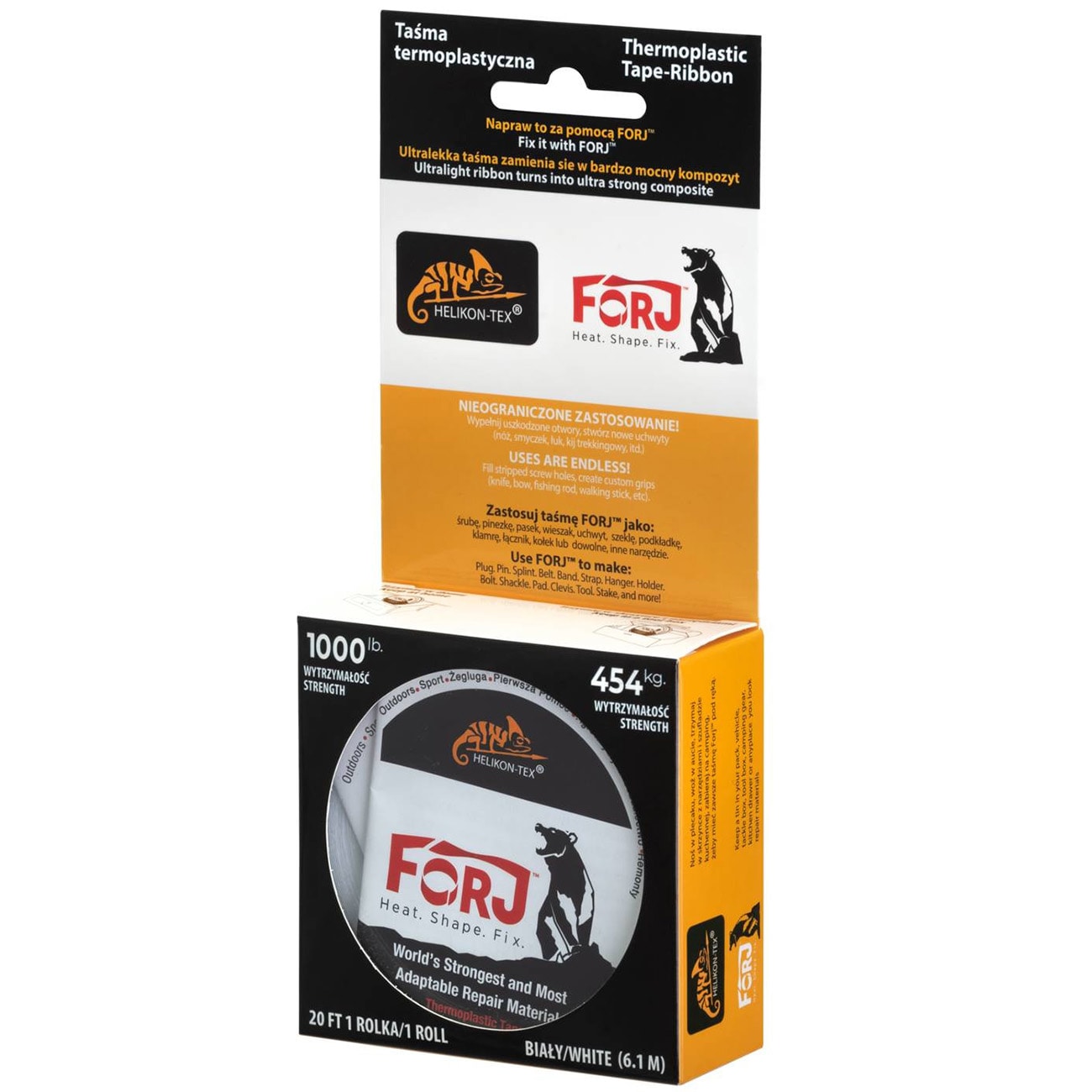 Bandă termoplastică pentru reparații Helikon Forj - White