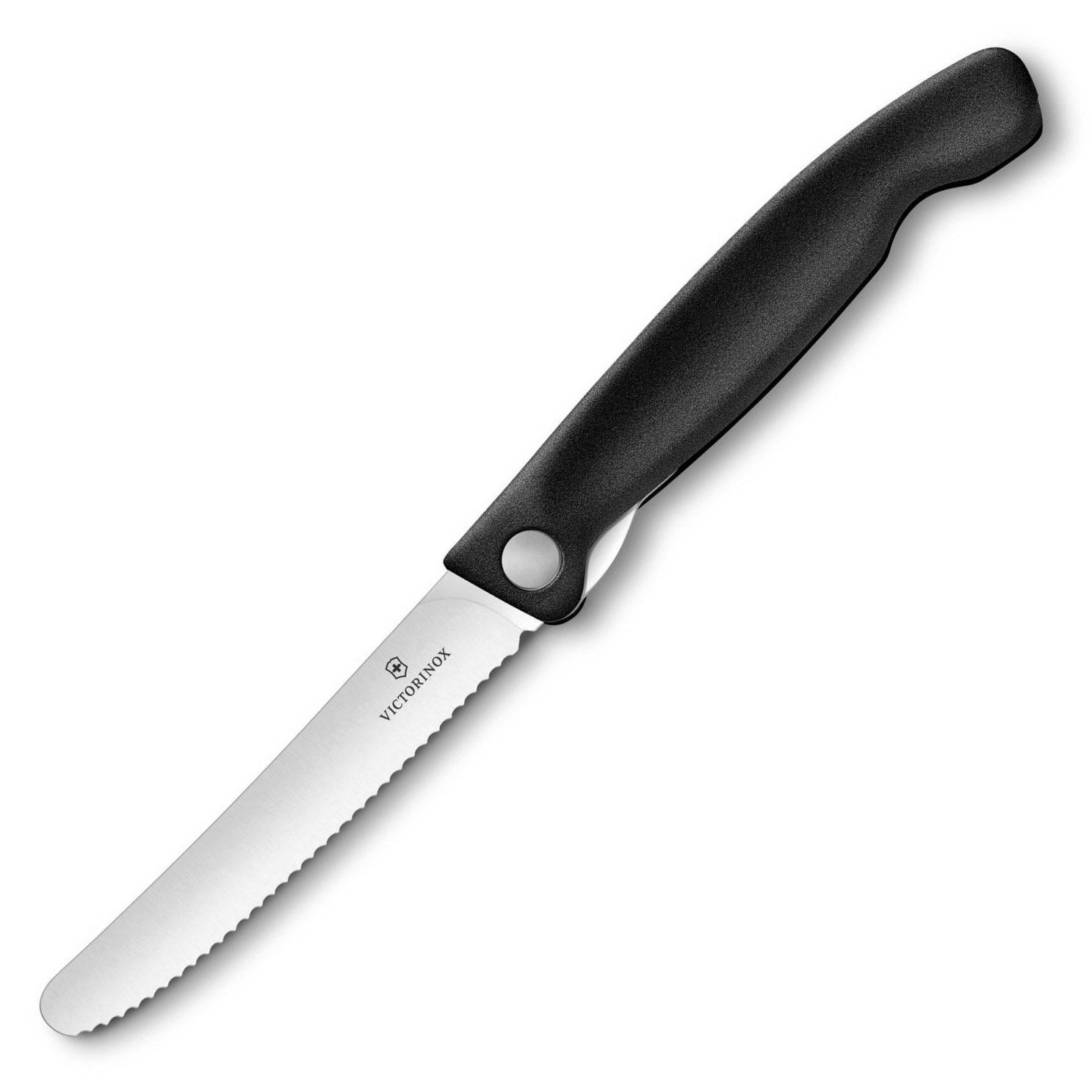 Cuțit de bucătărie pliabil Victorinox zimțat cu vârf rotunjit - Black