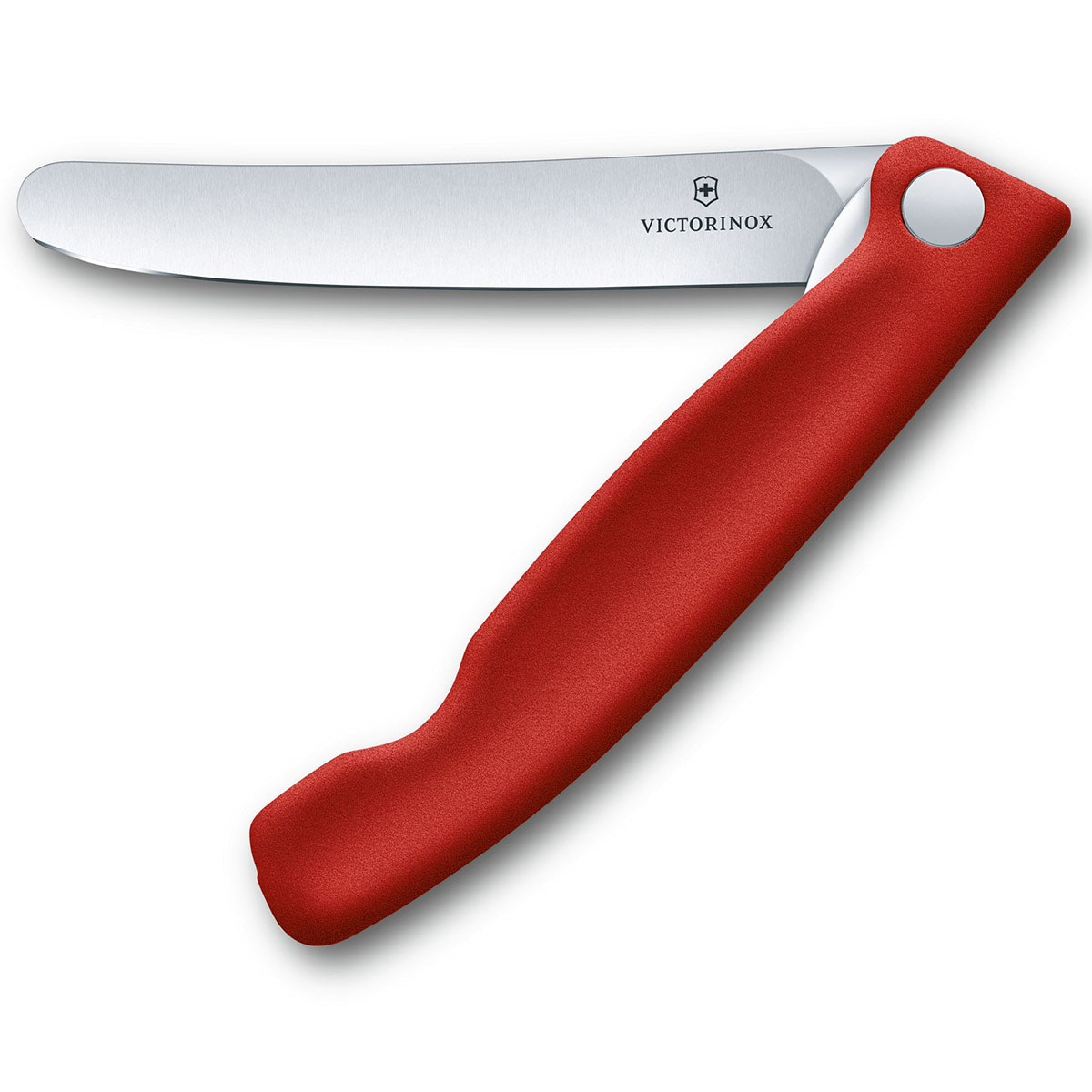 Cuțit de bucătărie pliabil Victorinox lamă netedă cu vârf rotunjit - Red