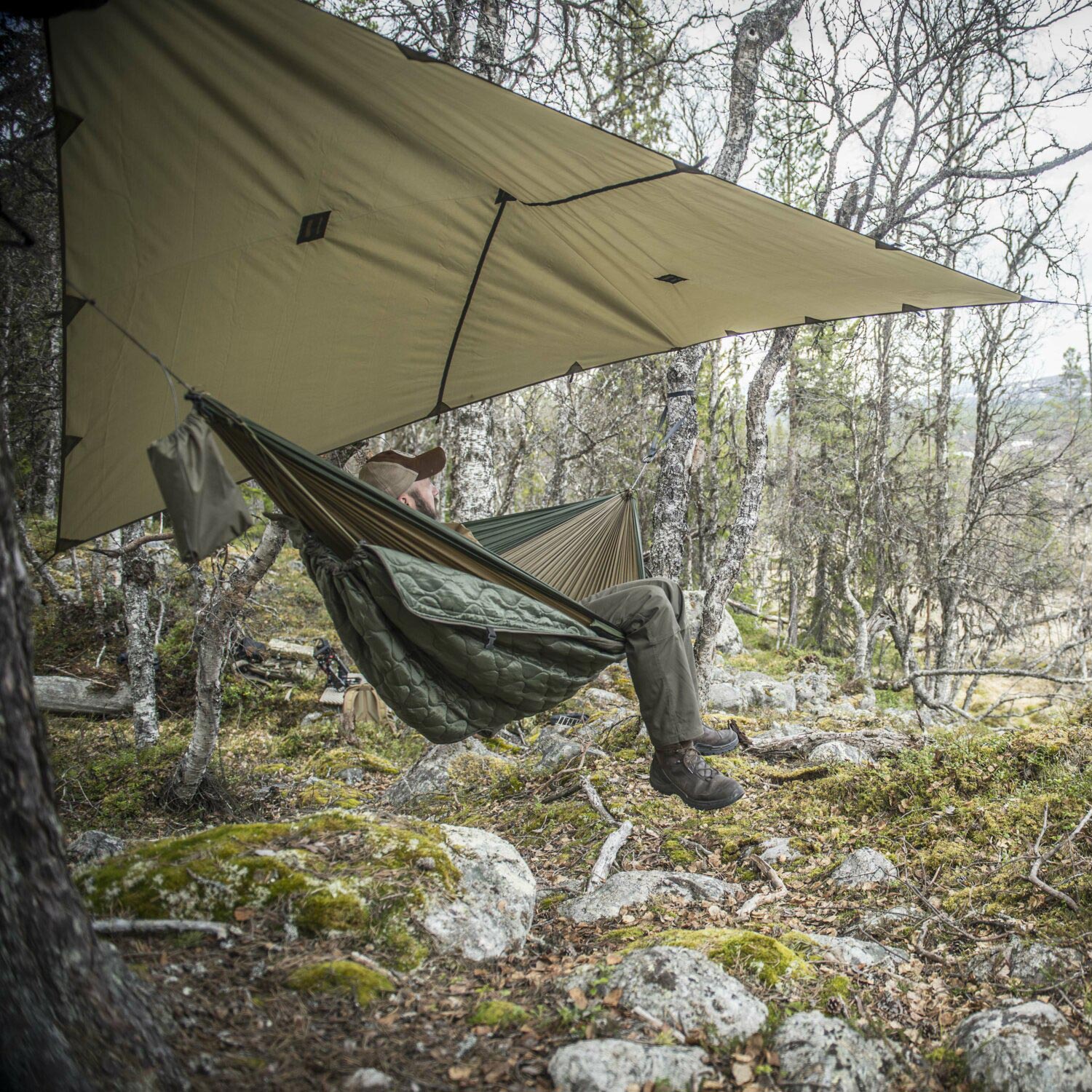 Prelată pentru camping Helikon-Tex Supertarp Small - Olive Green