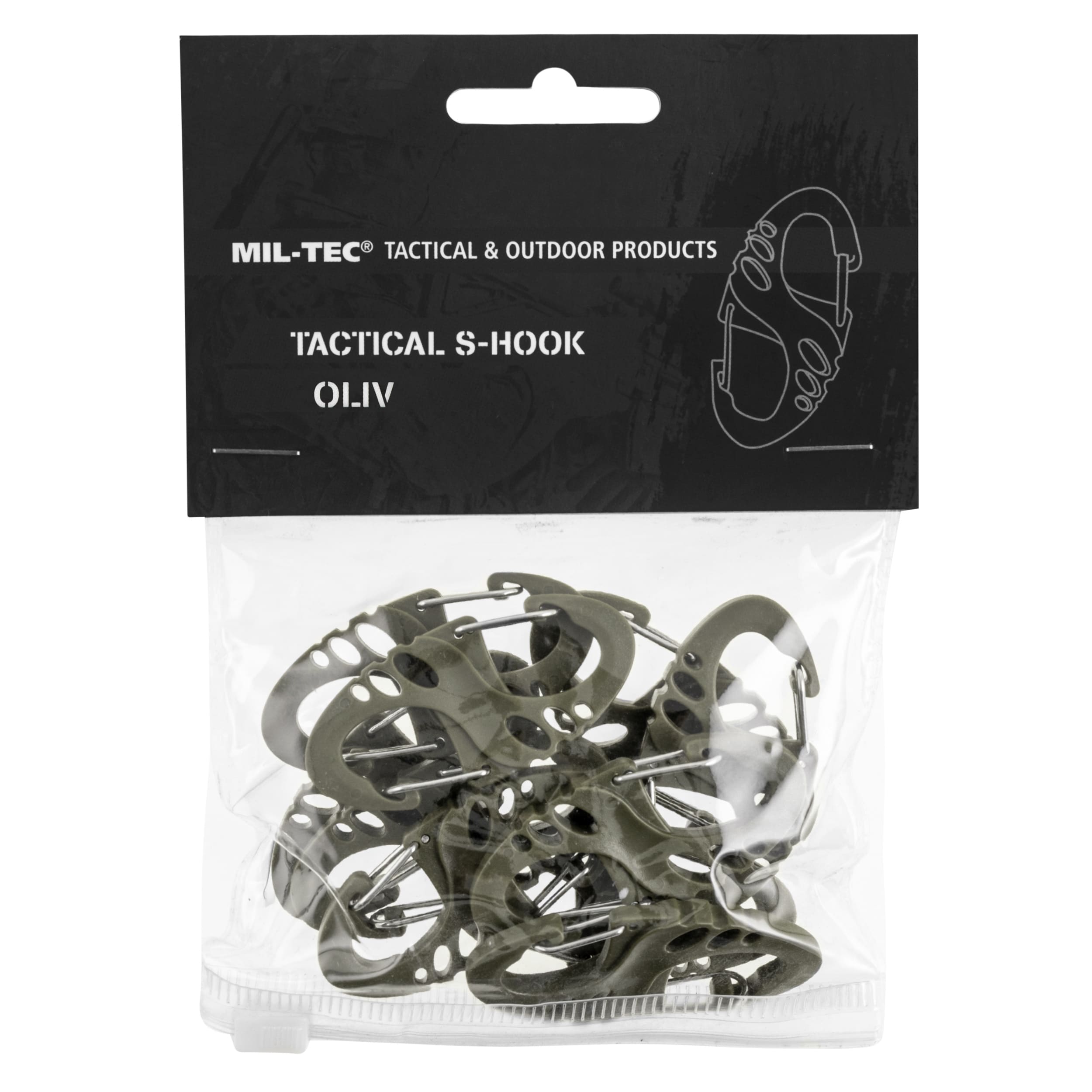 Set de carabiniere Mil-Tec S-Hook 10 buc. - Olive