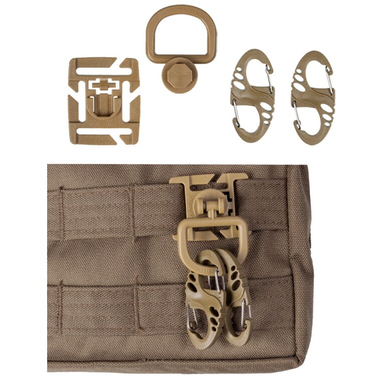 Set tactic cu cârlige Mil-Tec Ultimate Tactical pentru sistemul MOLLE - Coyote