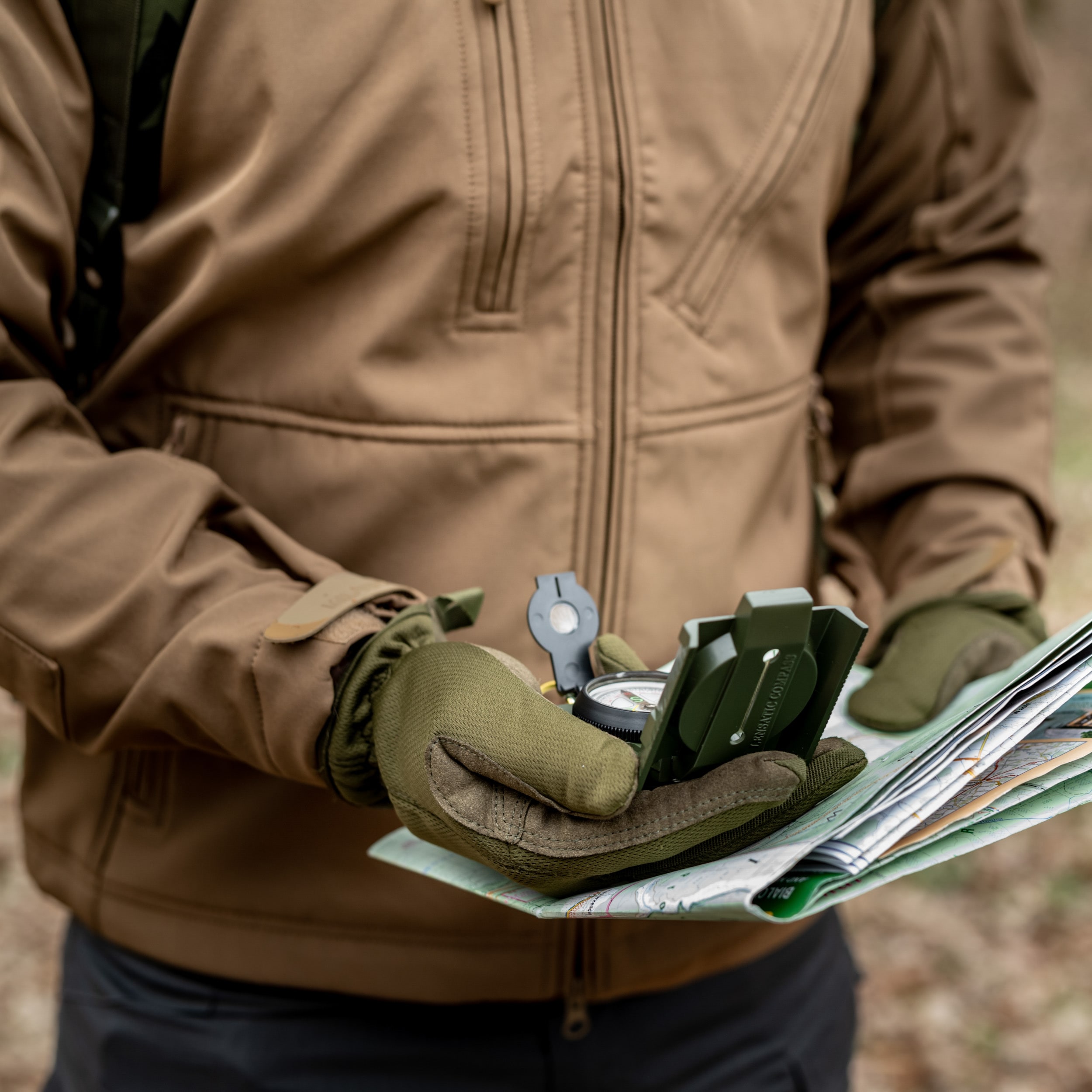 Busolă Mil-Tec US Metal cu iluminare - Olive