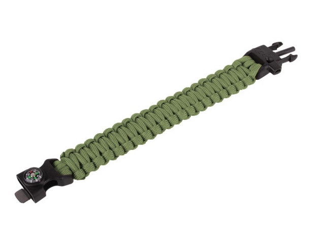 Brățară Paracord cu busolă 8'' - Verde