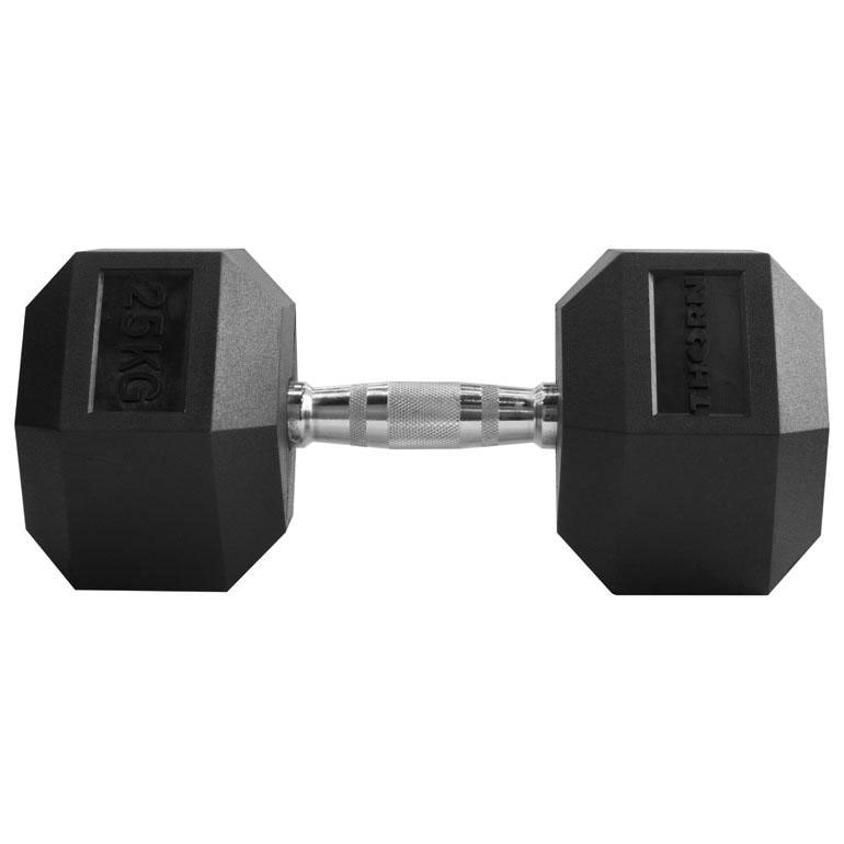 Halteră hexagonală Thorn+Fit Hex Rubber 25 kg