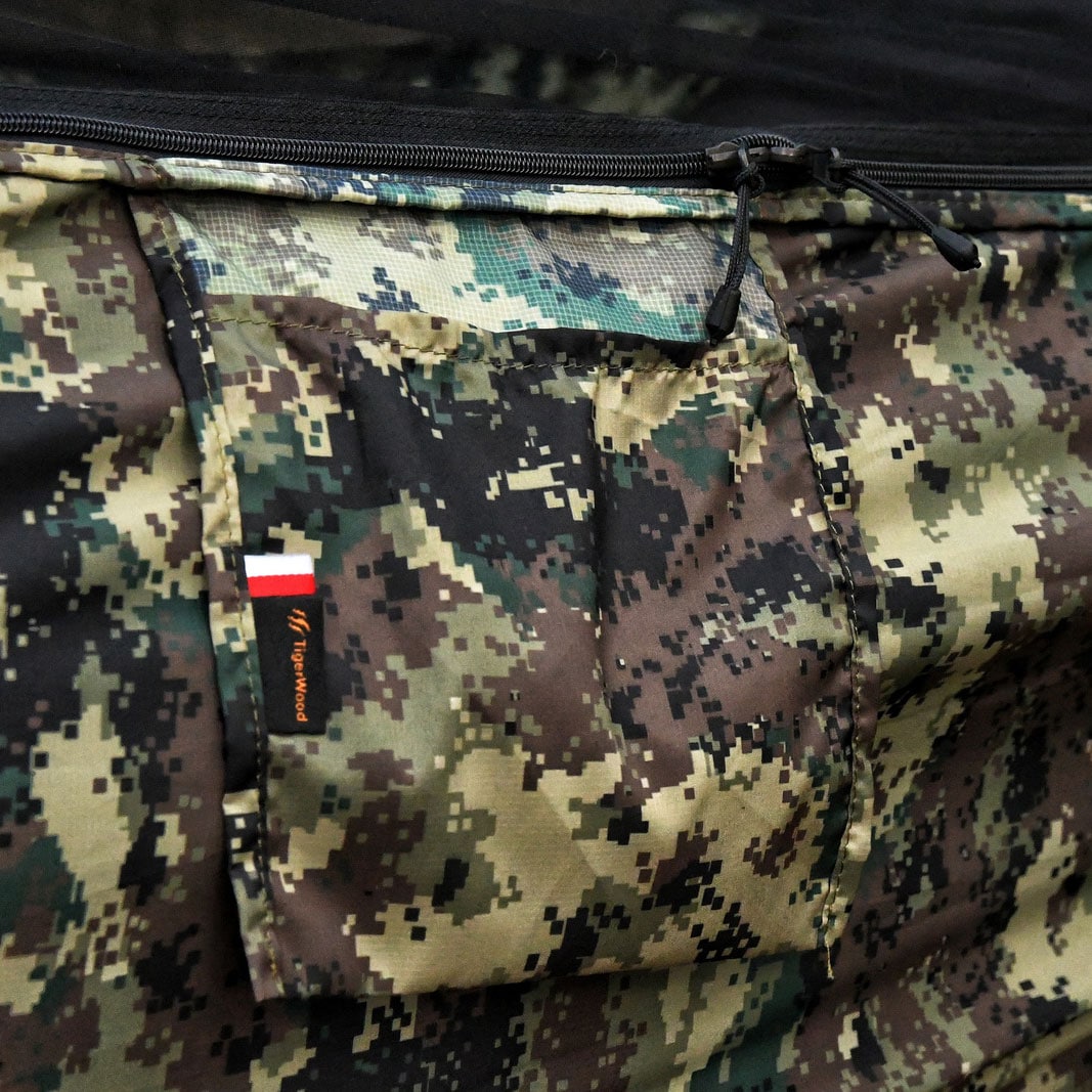 Hamac TigerWood Libelula V2 Long Camo - cu plasă de protecție împotriva insectelor