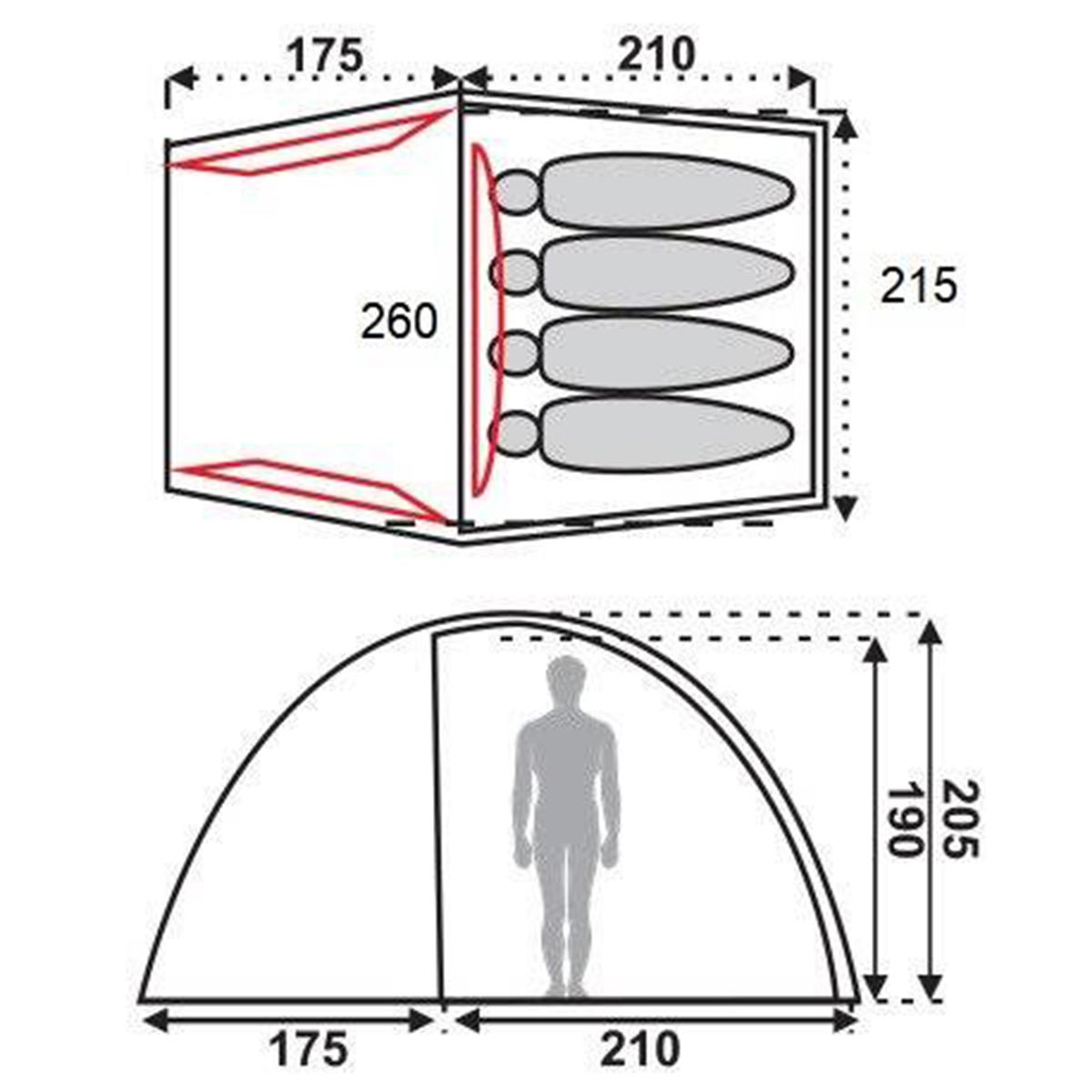 Cort pentru 4 persoane Fjord Nansen Malaga IV