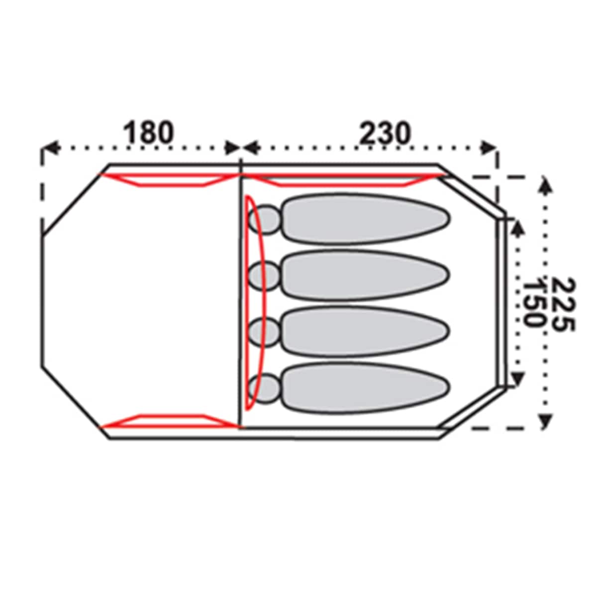 Cort pentru 4 persoane Fjord Nansen Korsyka IV NG