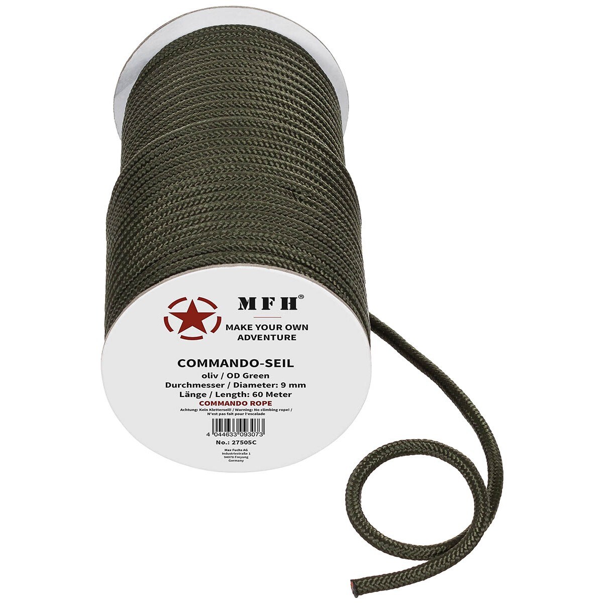 Frânghie MFH 9 mm x 60 m - OD Green