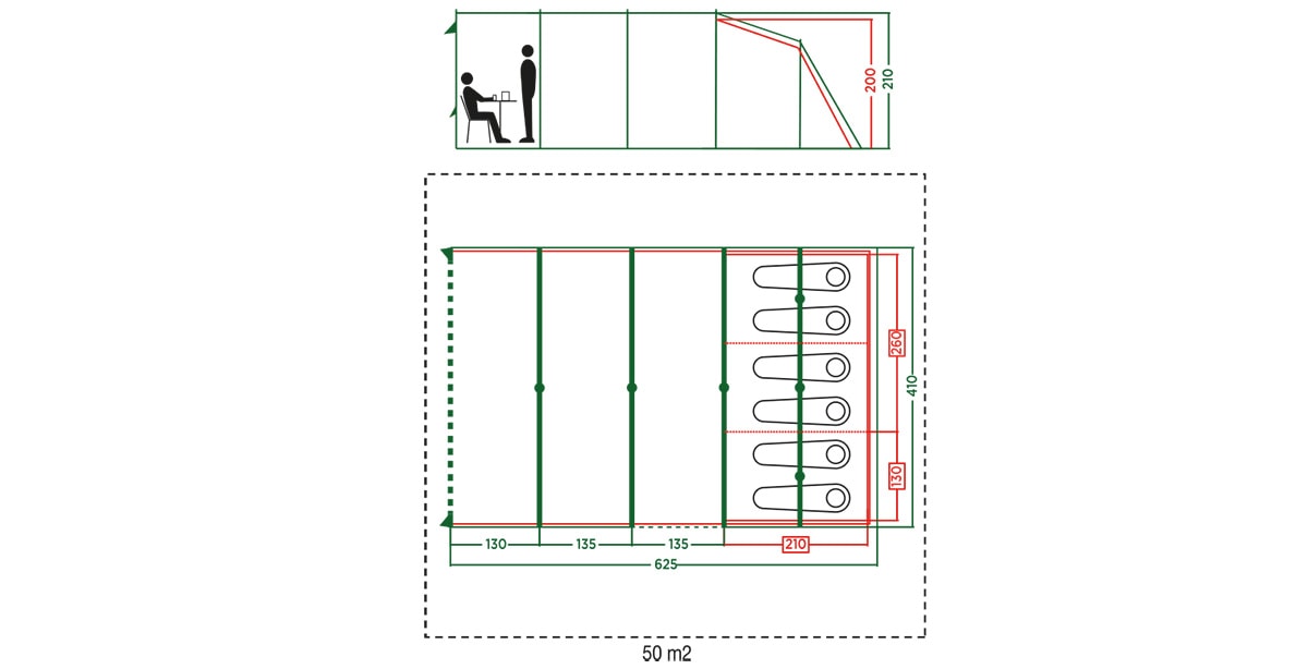 Cort pentru 6 persoane Coleman Vail 6 Long