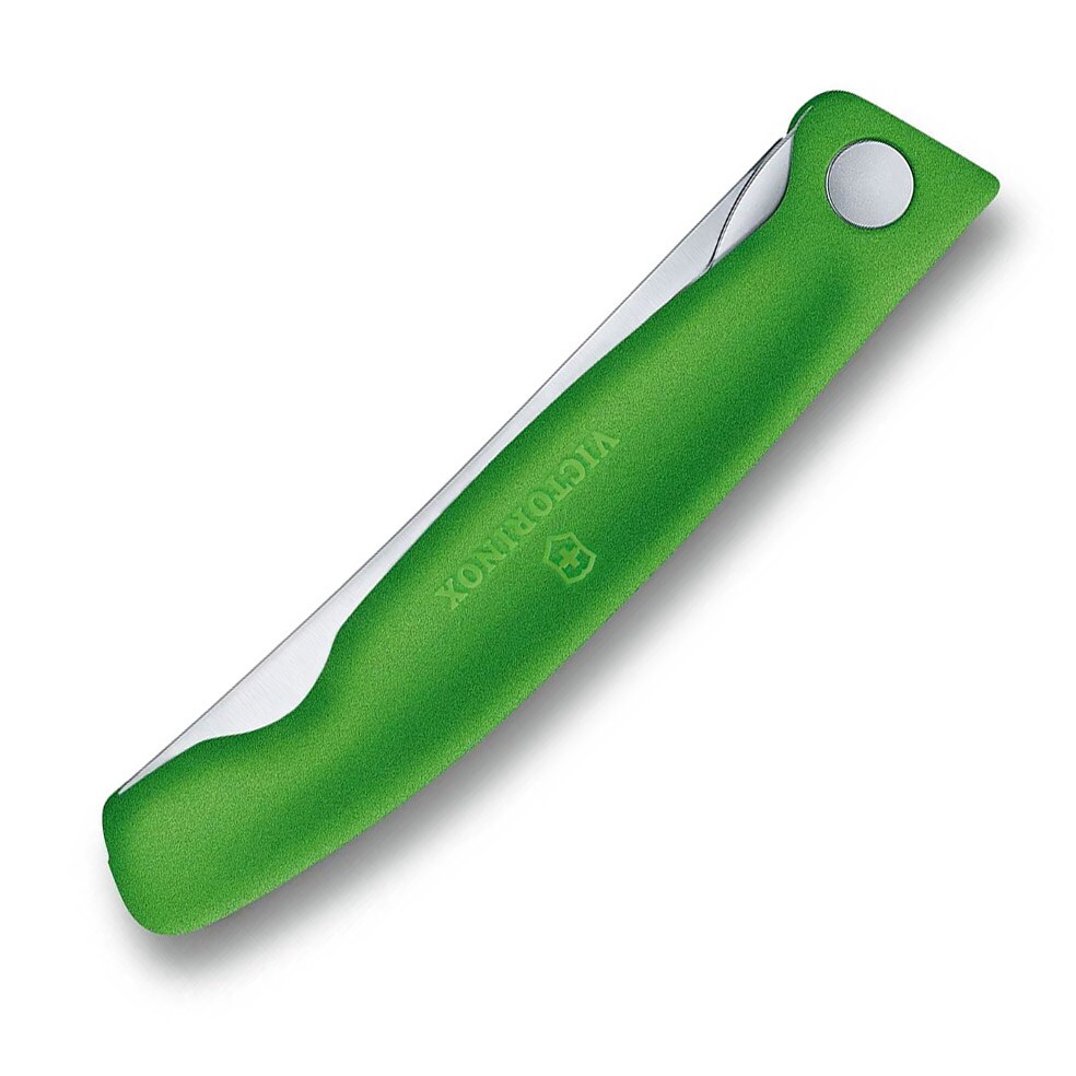 Cuțit de bucătărie pliabil Victorinox lamă zimțată cu vârf rotunjit - Green