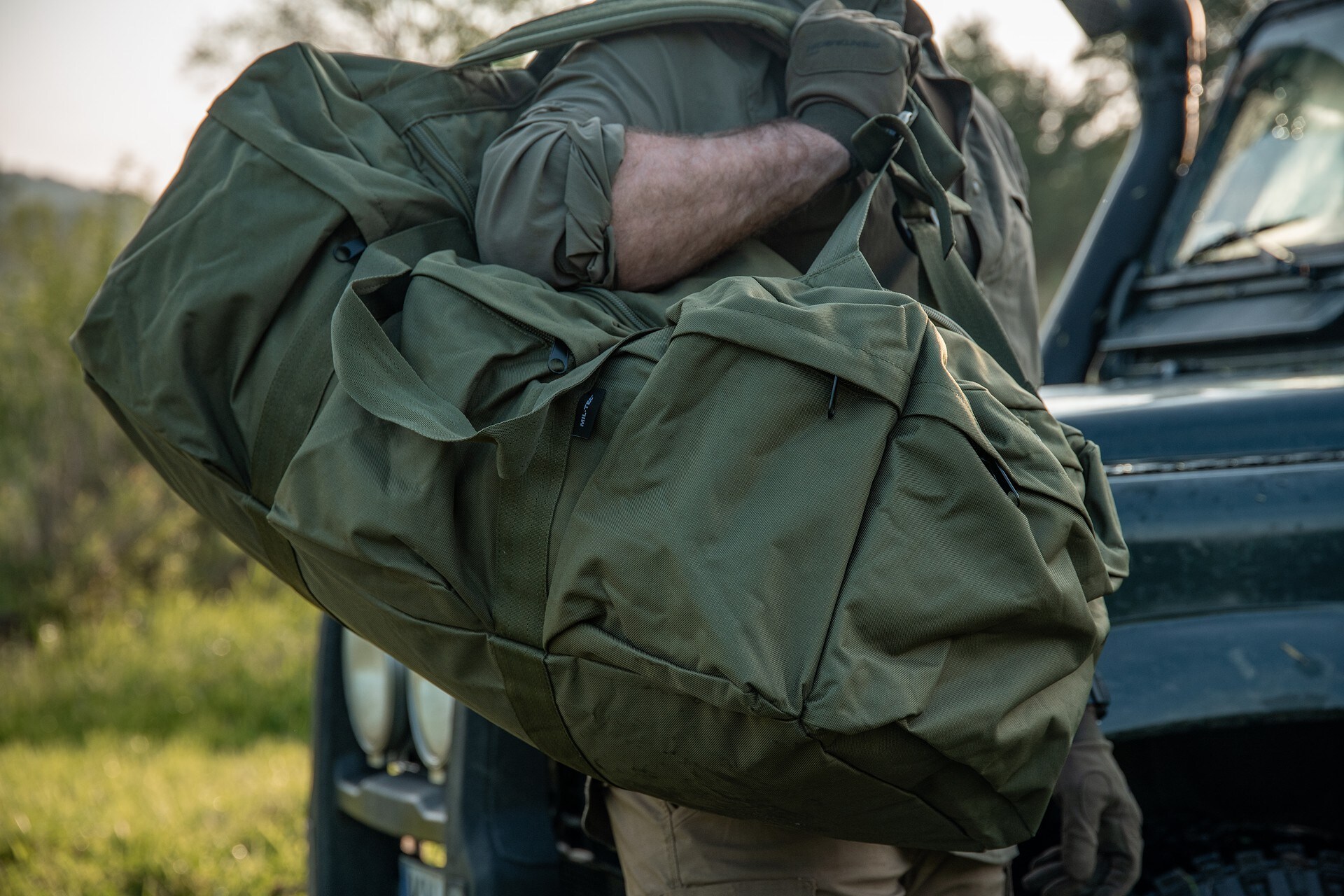Geantă Mil-Tec Combat Duffle Bag Tap 98 l - Olive
